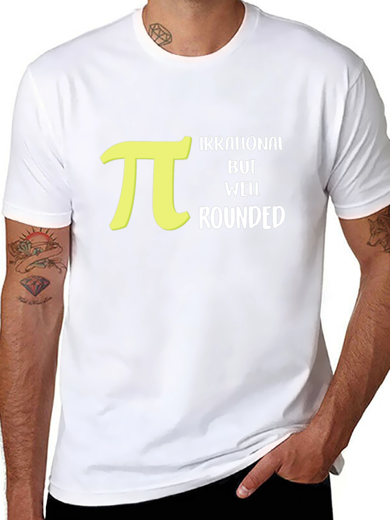 Black Irrational But Well Rounded Pi T-Shirt - Math Humor view 8