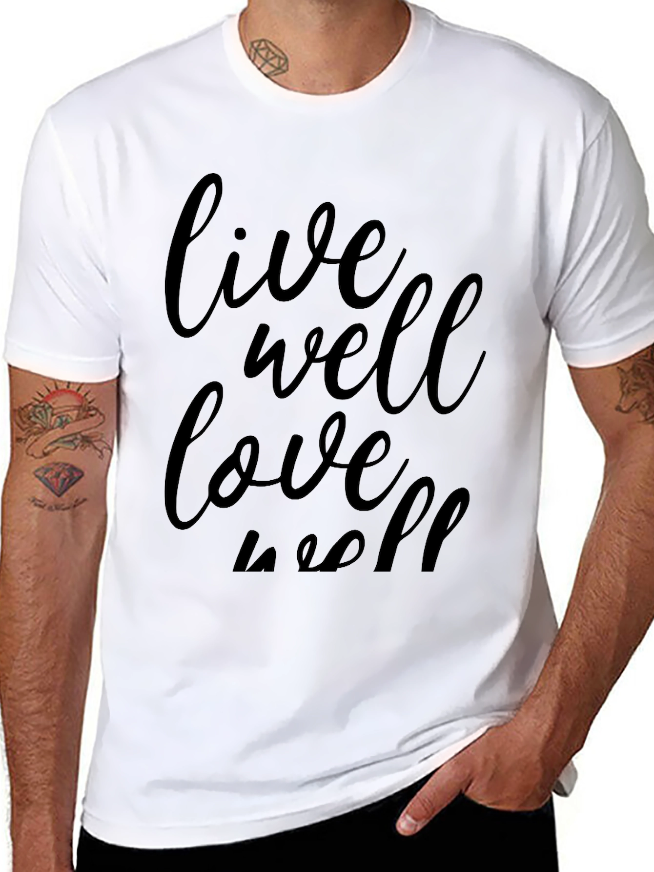 Black Live Well Love Well Black Graphic Tee view 8