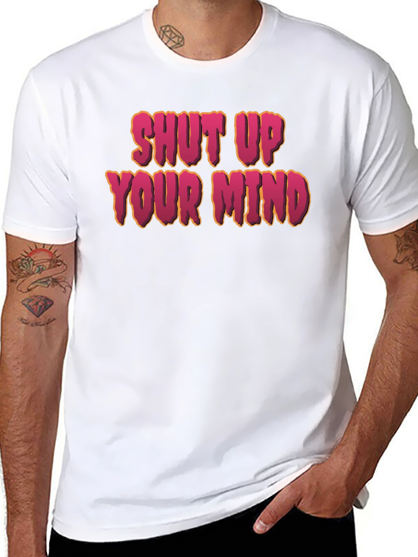 Black Shut Up Your Mind Graphic Tee - Unisex view 8