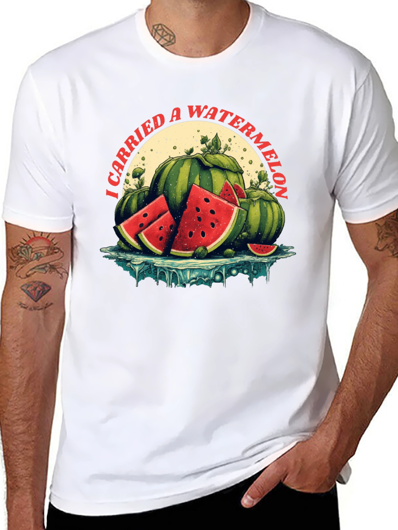 Black I Carried a Watermelon Graphic Tee view 8