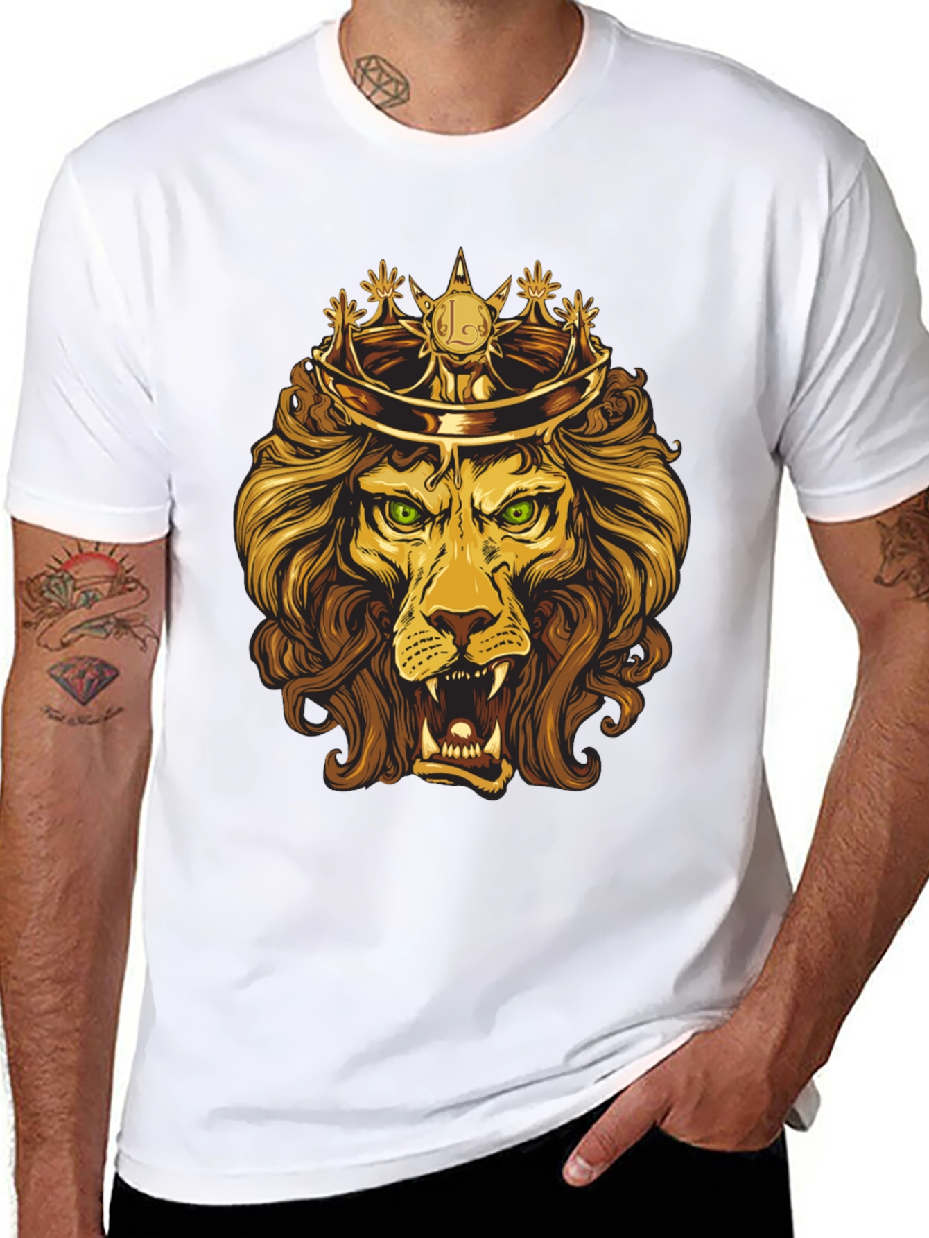 Black King Lion Graphic Tee - Regal Design view 8