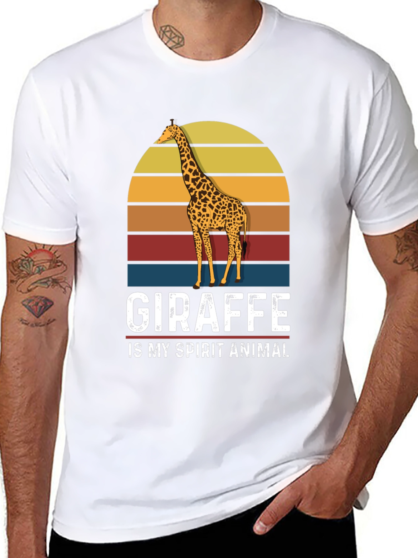 Black Giraffe Spirit Animal Graphic T-Shirt view 8