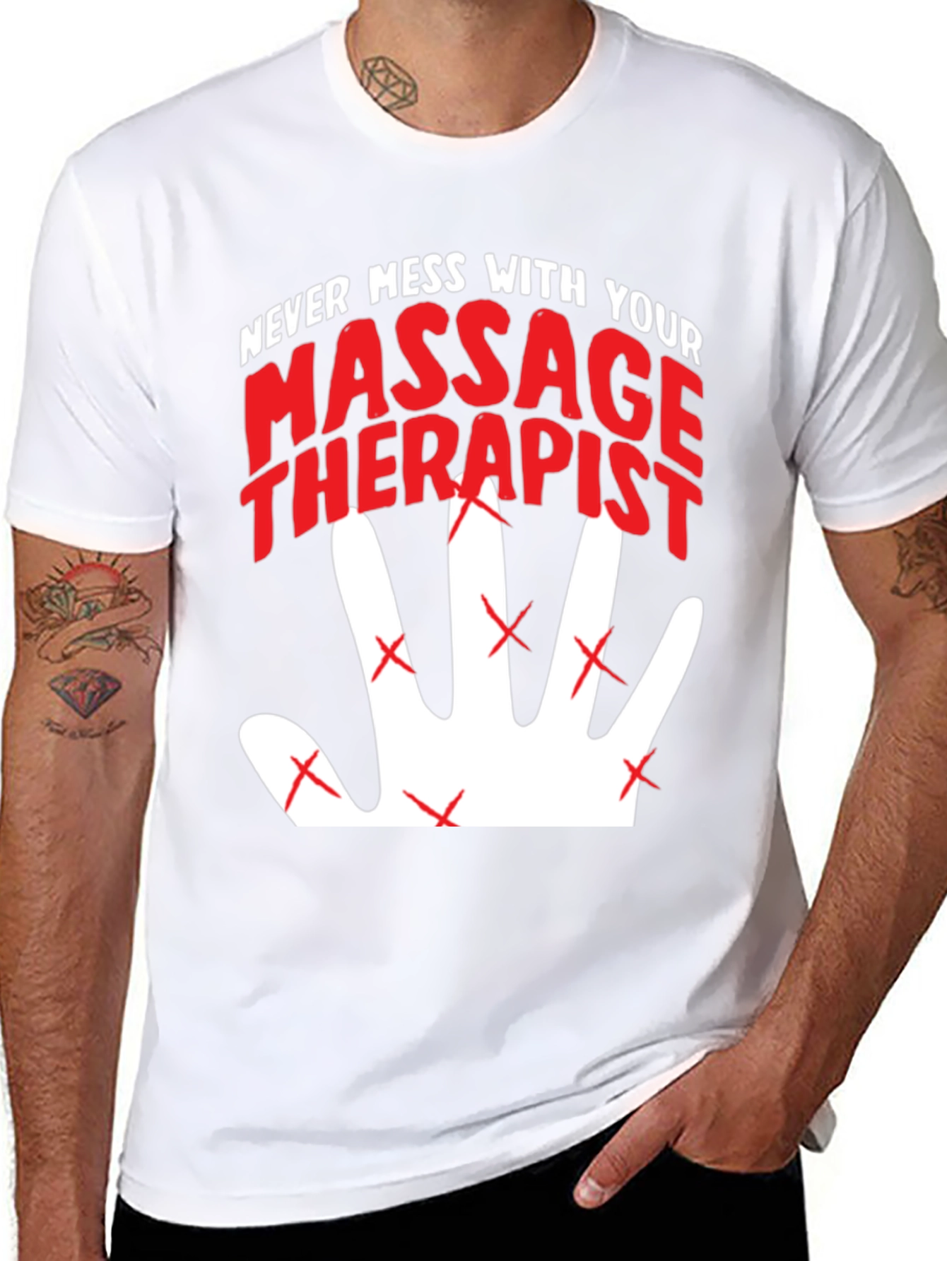 Black Never Mess With Your Massage Therapist T-Shirt view 8
