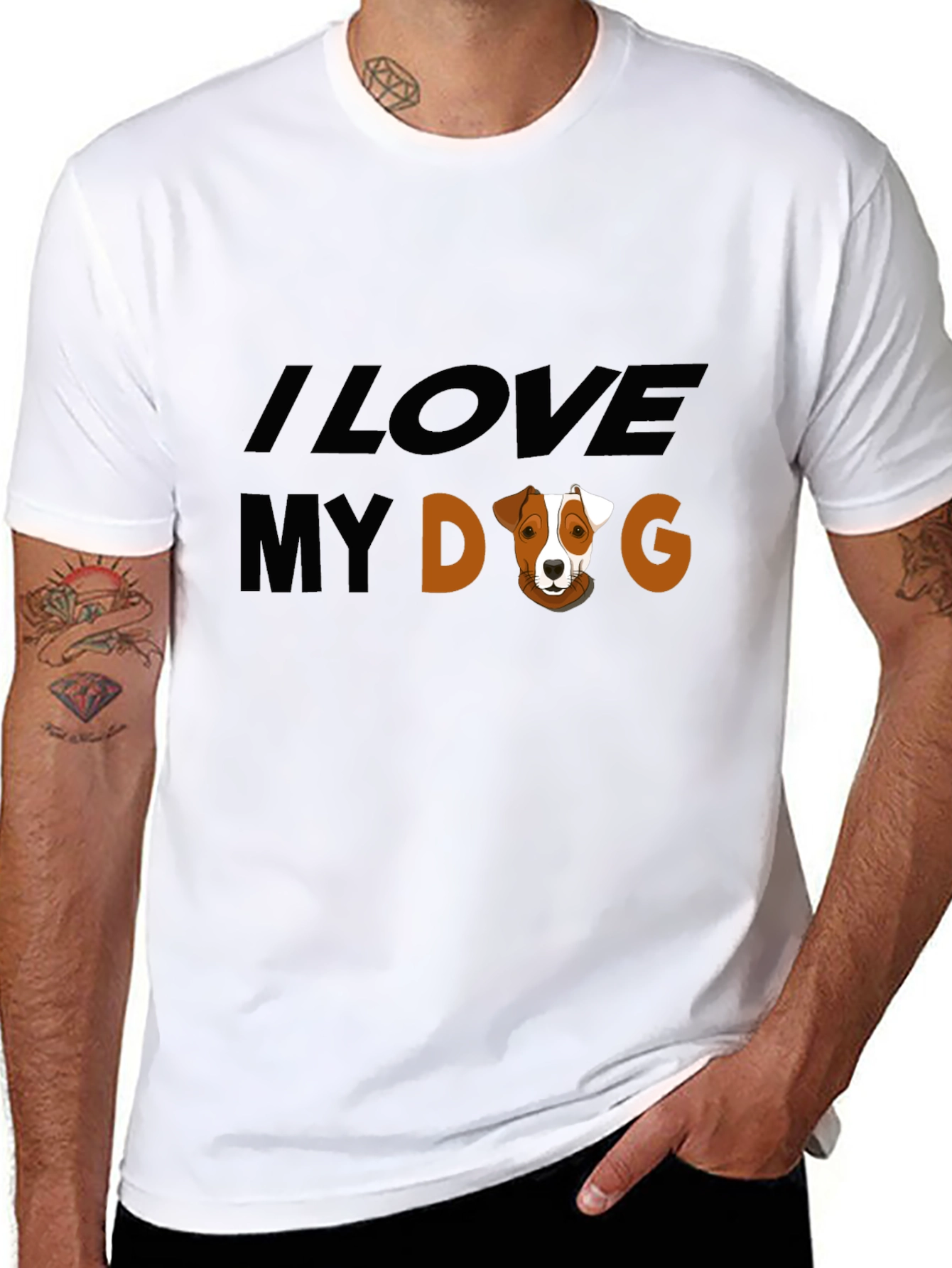 Black I Love My Dog Graphic Tee - Black view 8