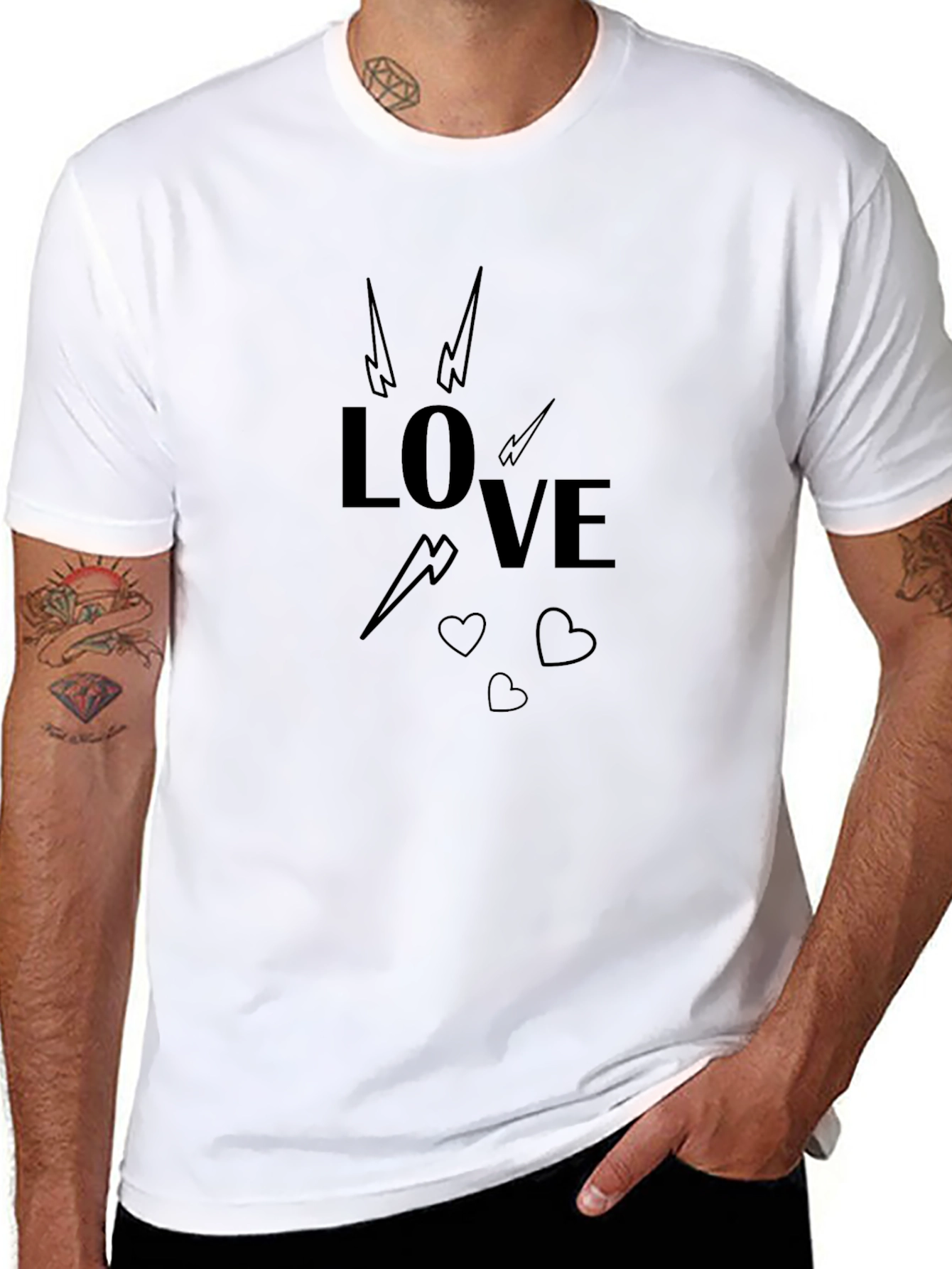 Black Love Graphic Black T-Shirt view 8