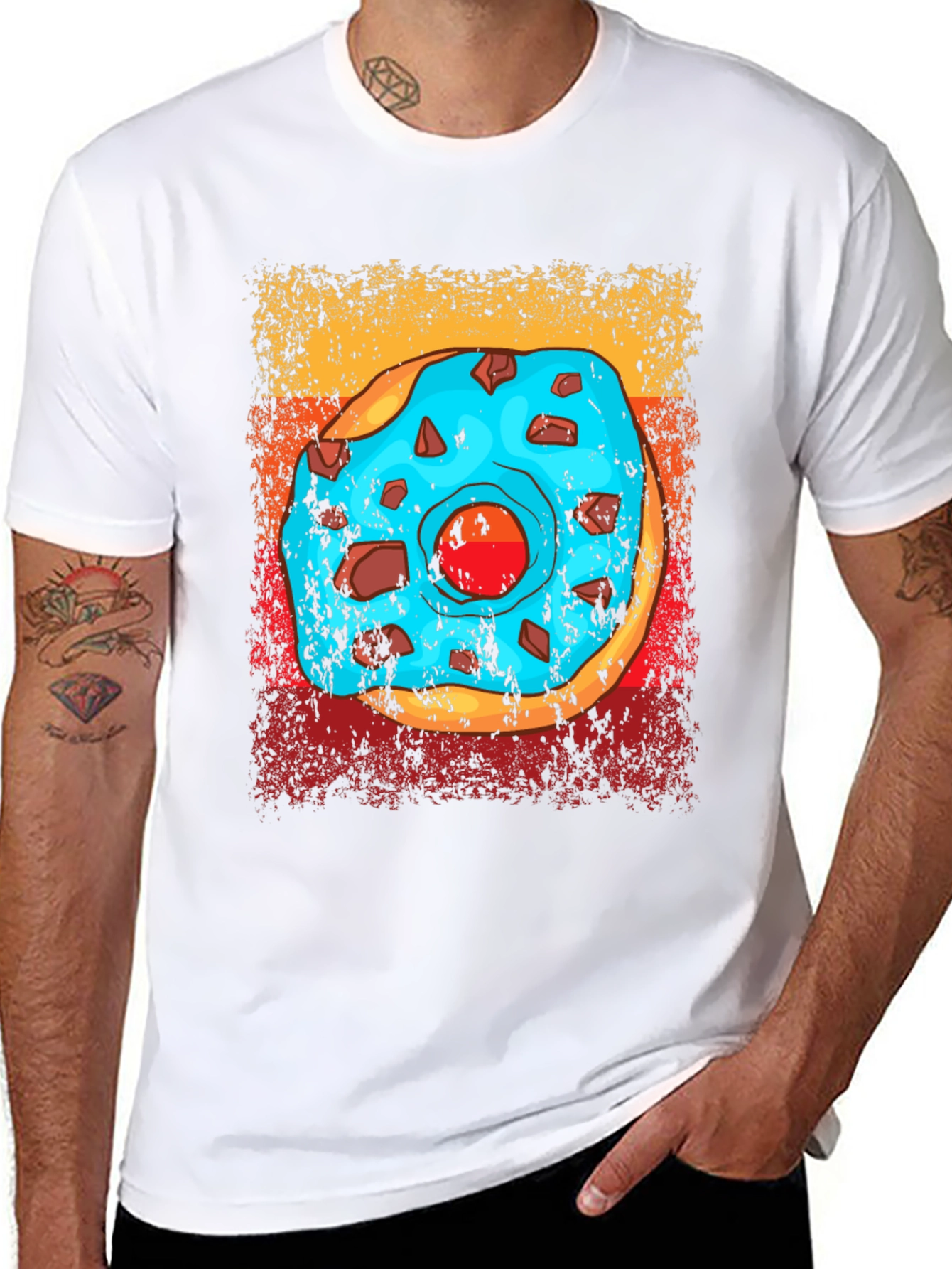 Black Donut Graphic T-Shirt - Novelty Food Tee view 8