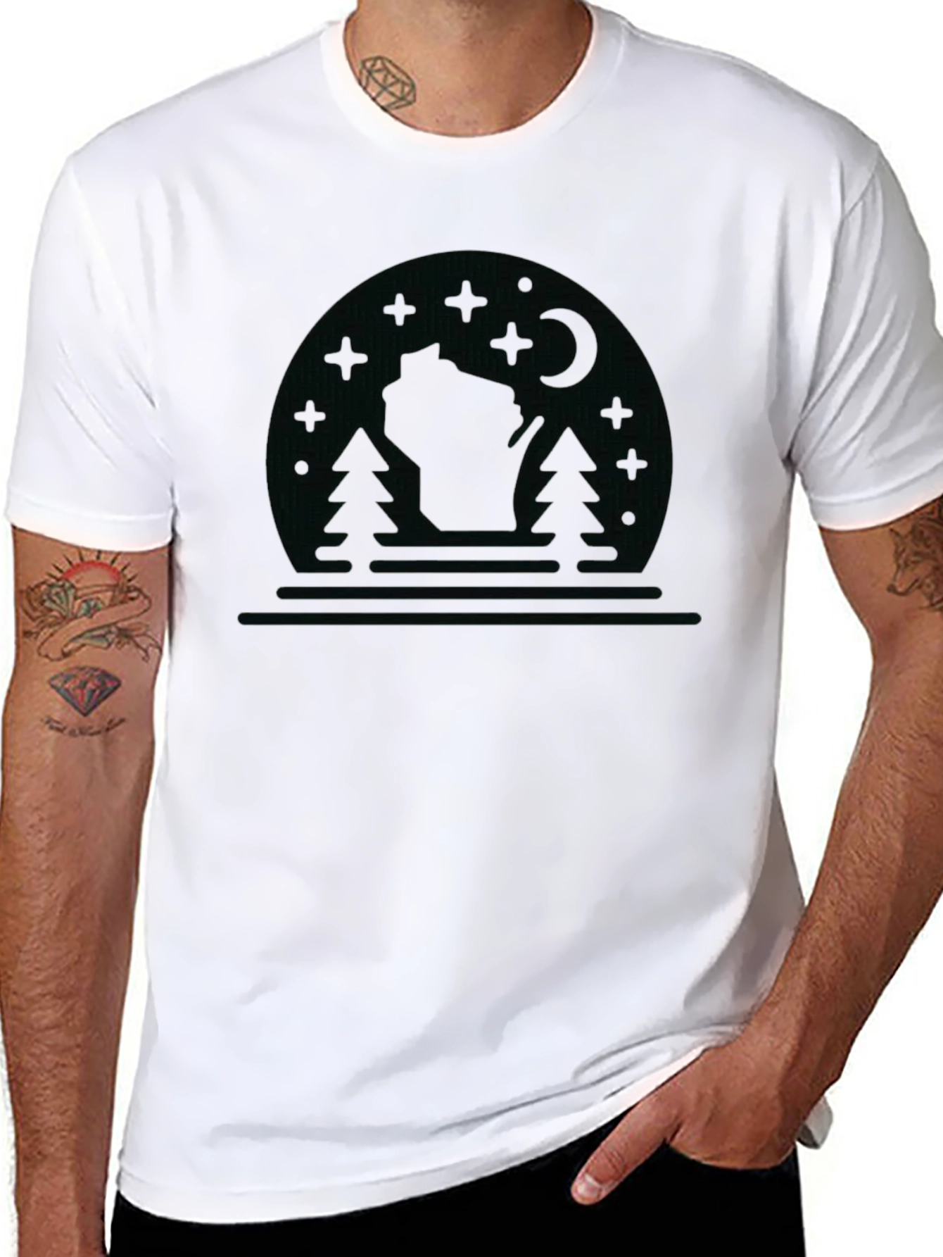 Wisconsin Nature Scene Graphic Tee - Black - 8