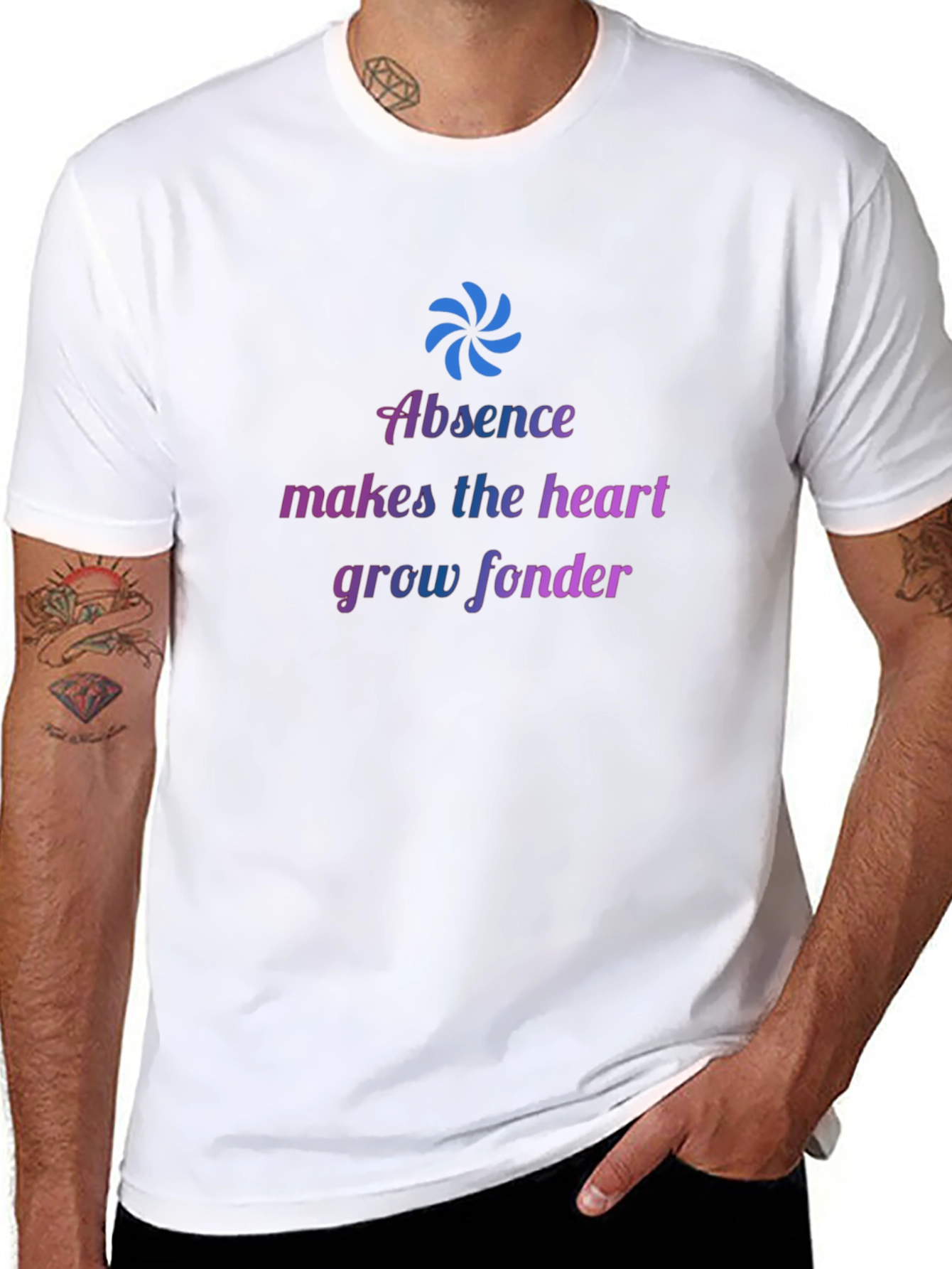 Black Absence Makes The Heart Grow Fonder T-Shirt view 8