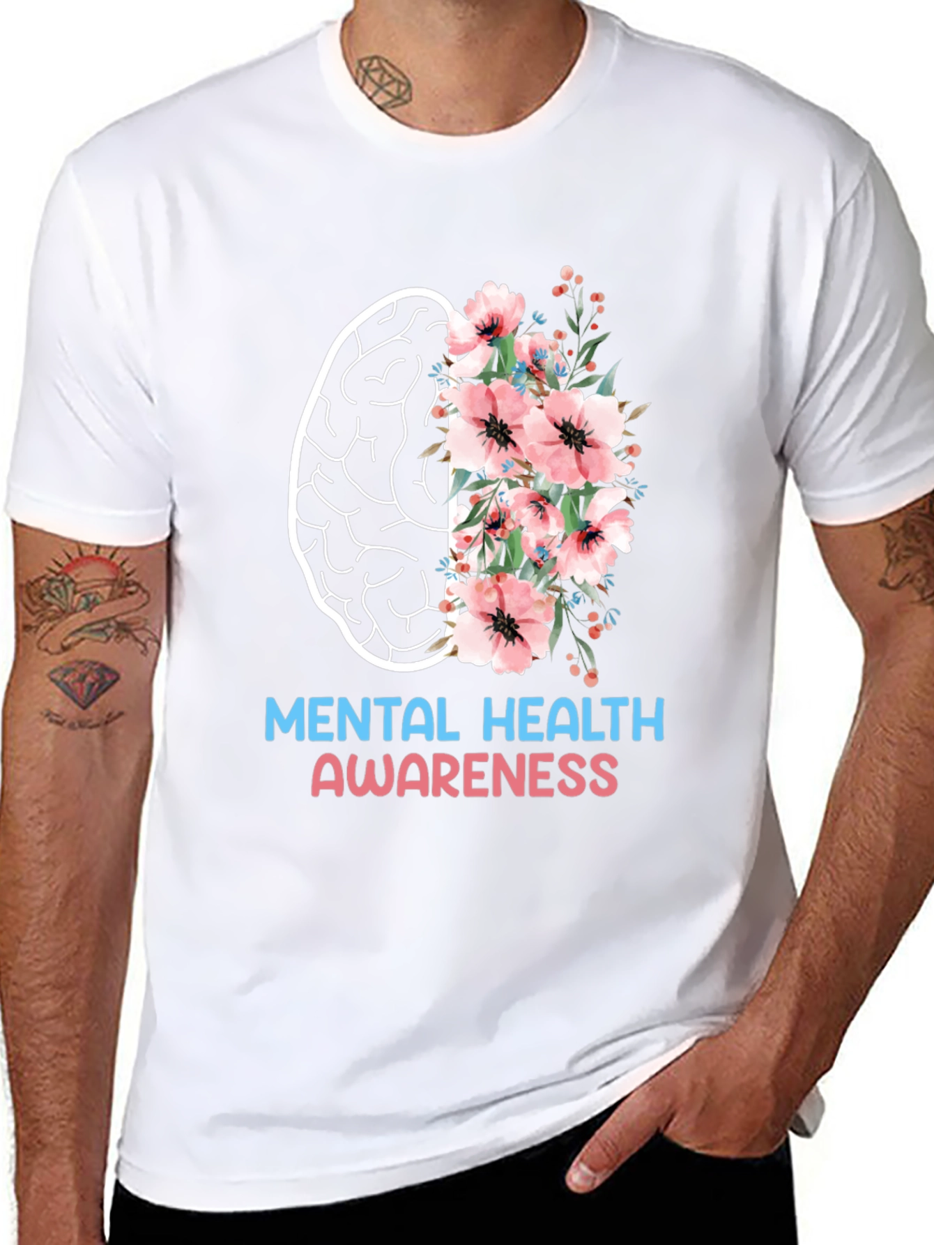 Black Mental Health Awareness Graphic T-Shirt view 8