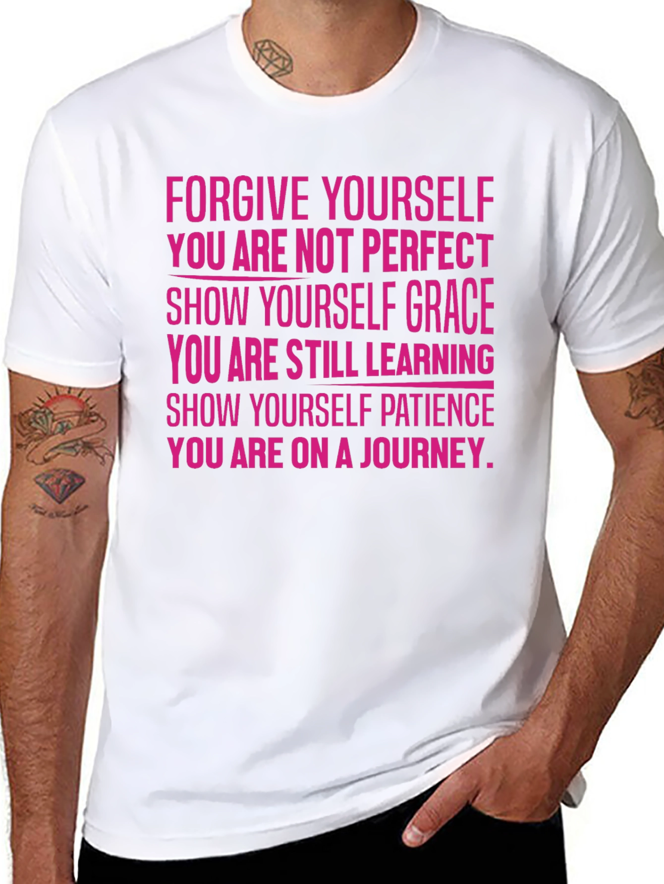 Black Motivational T-Shirt - Forgive Yourself view 8