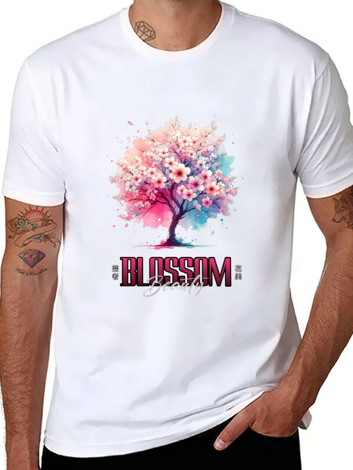 Black Blossom Beauty Graphic Tee - Artistic Design view 8