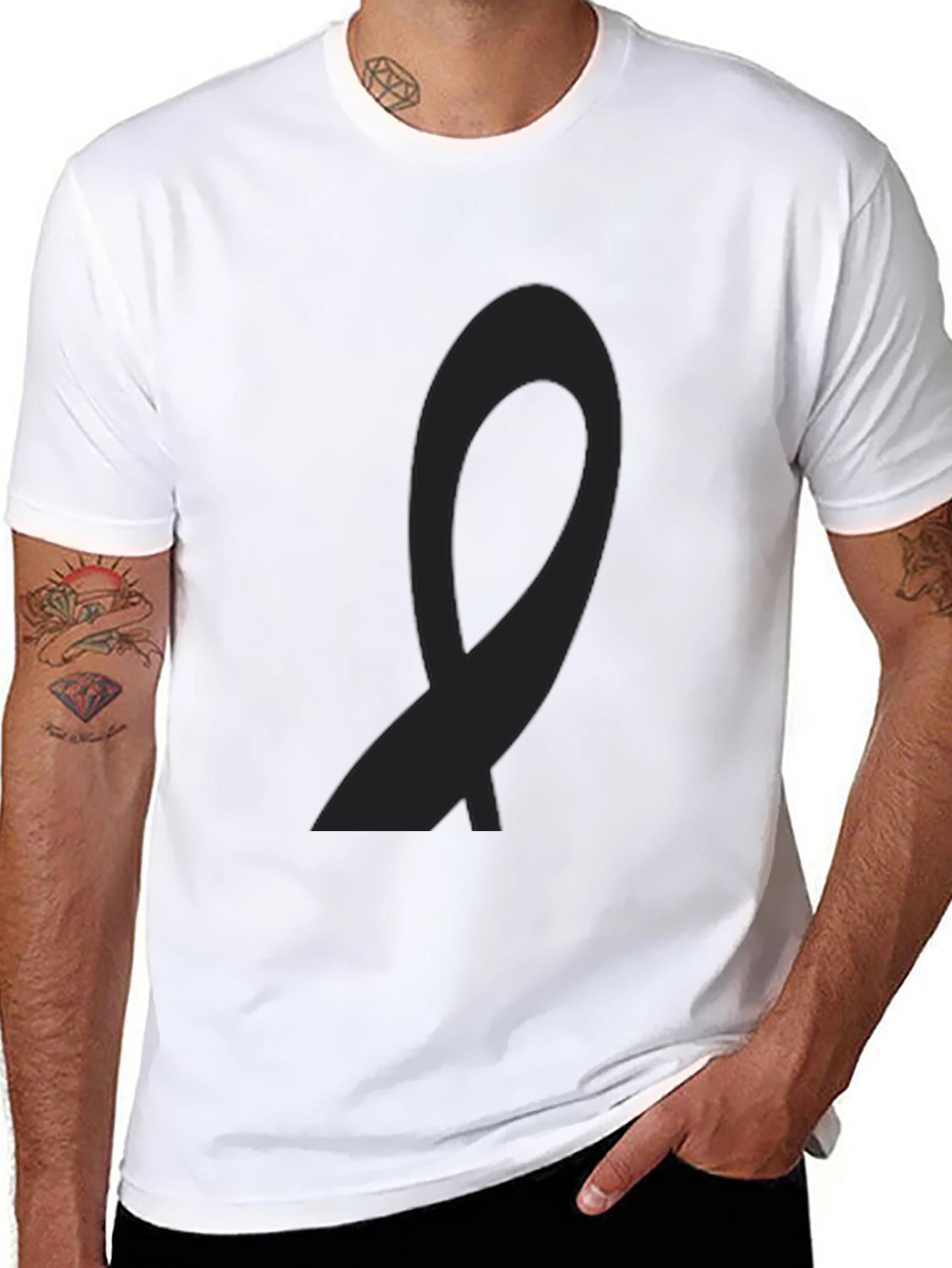 Black Black Ribbon Tee - Awareness & Support view 8