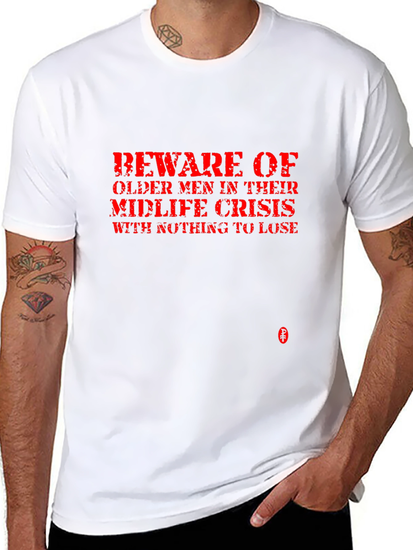 Black Beware Midlife Crisis Tee - Funny Graphic T-Shirt view 8