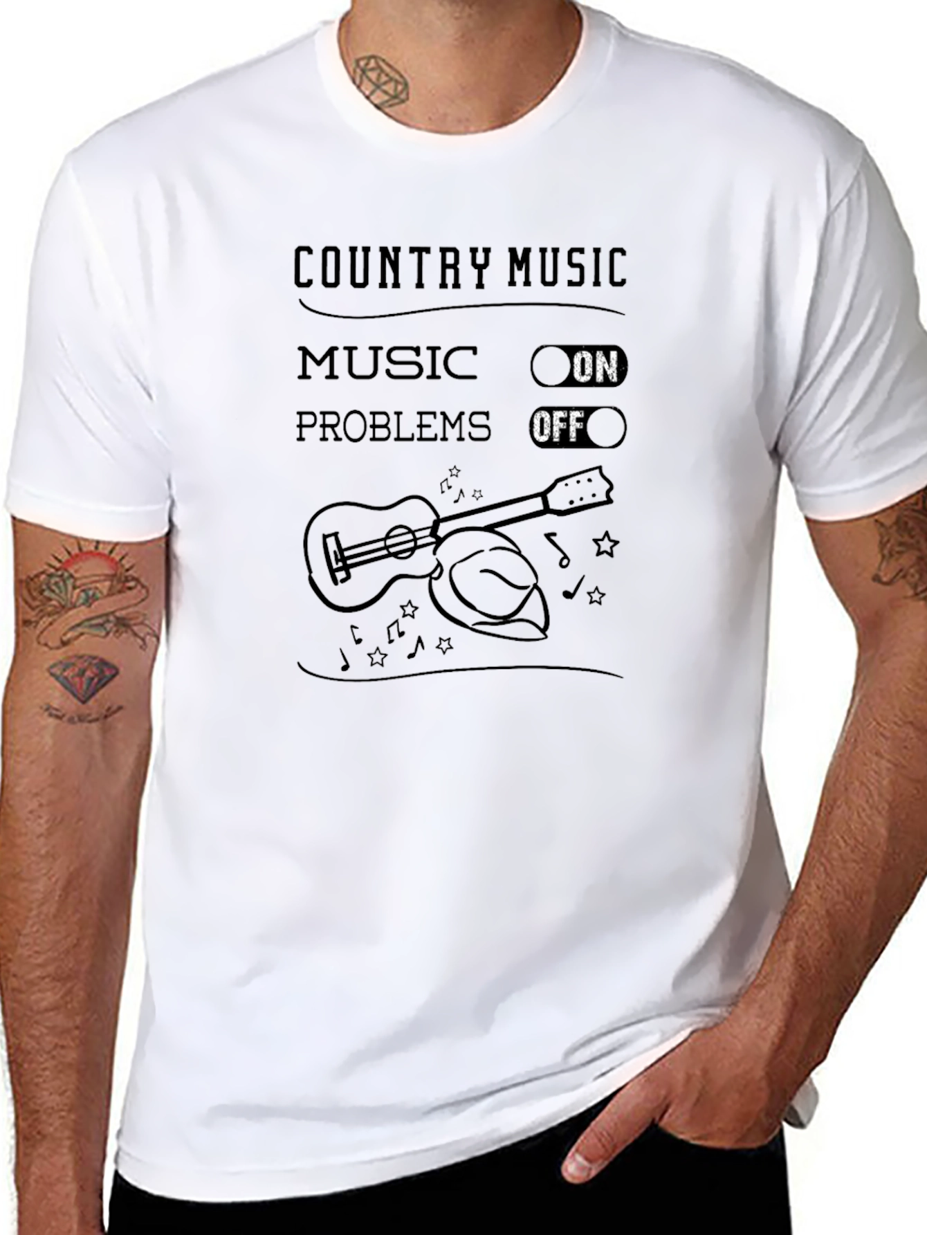 Black Country Music Shirt - Music On, Problems Off view 8