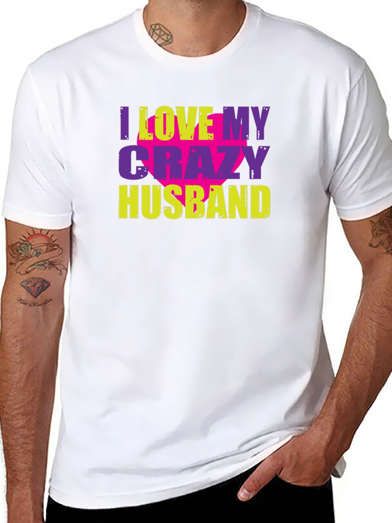Black I Love My Crazy Husband Graphic Tee view 8