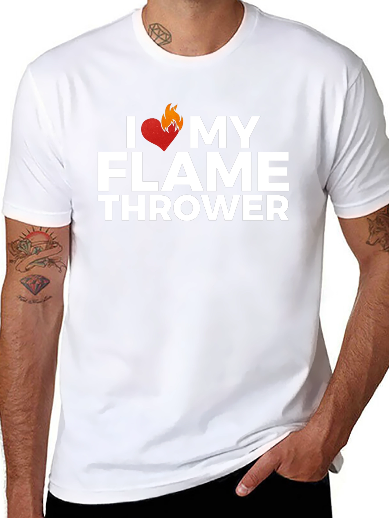 Black I Heart My Flamethrower Graphic Tee view 8
