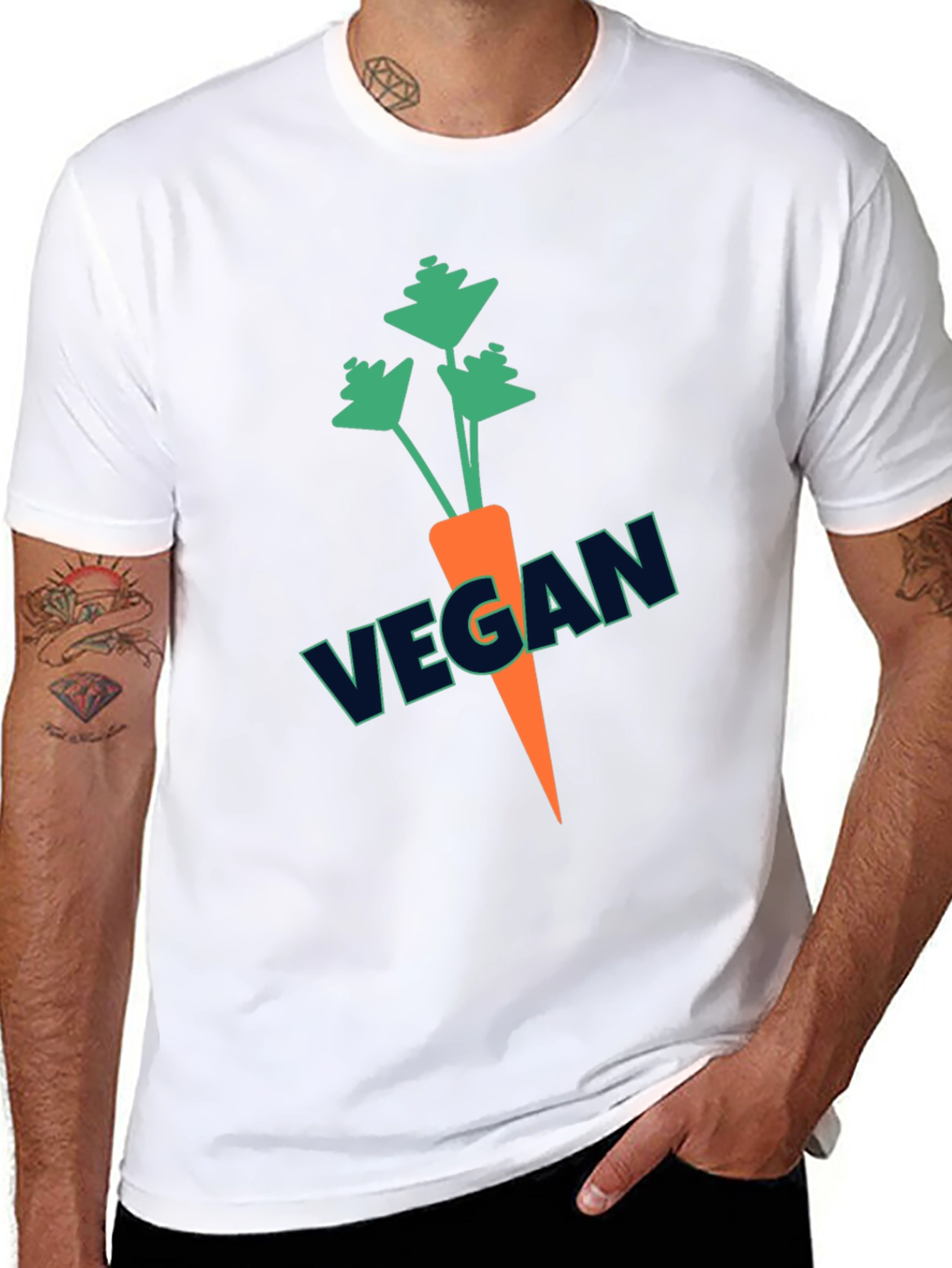 Black Vegan Carrot T-Shirt - Graphic Tee view 8