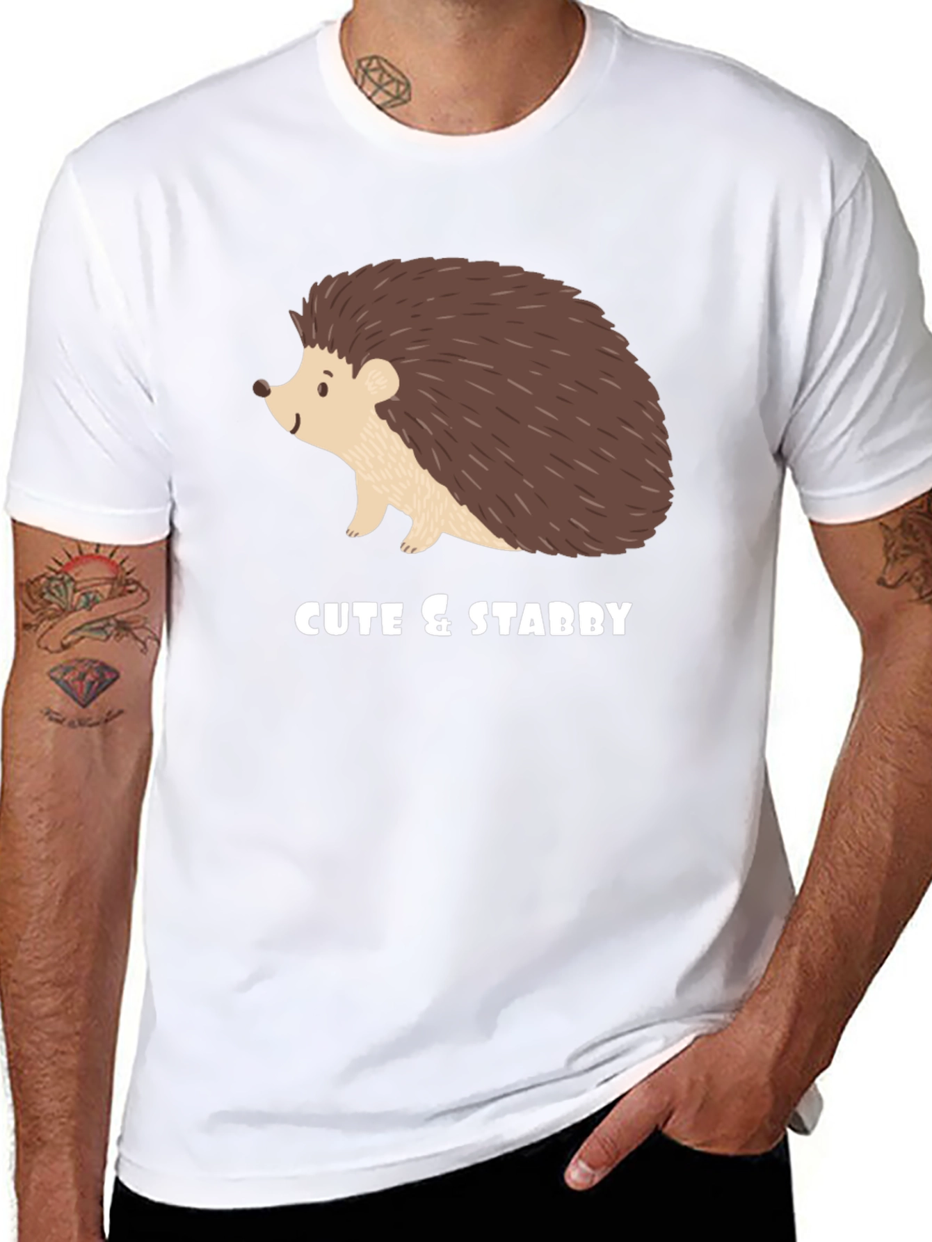 Black Cute & Stabby Hedgehog Graphic Tee view 8
