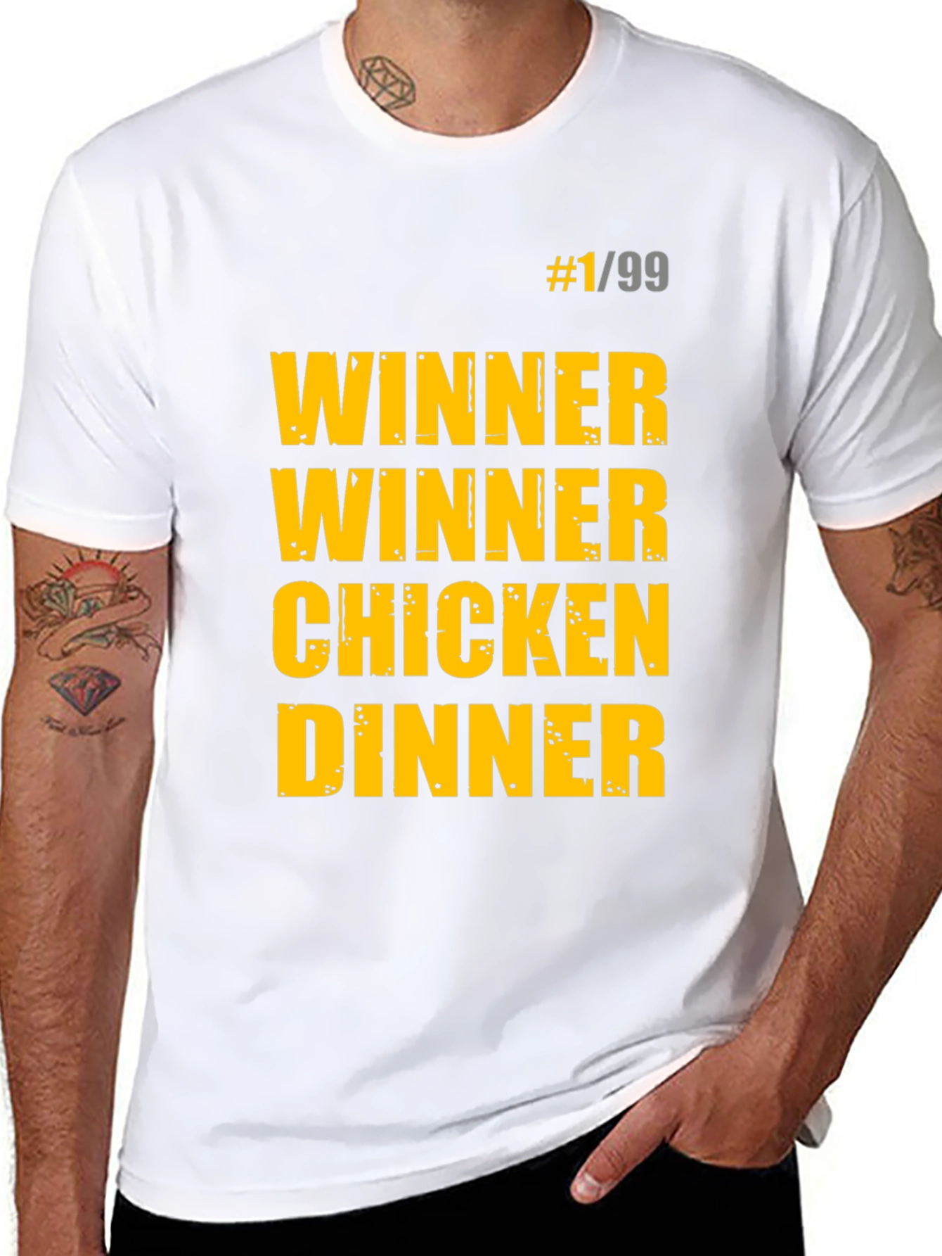 Black Winner Winner Chicken Dinner Black T-Shirt view 8