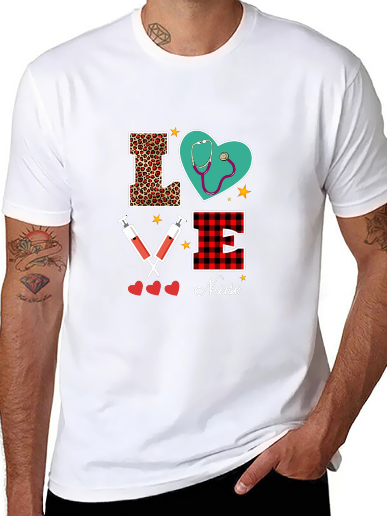Black Love Nurse Graphic Tee Shirt view 8