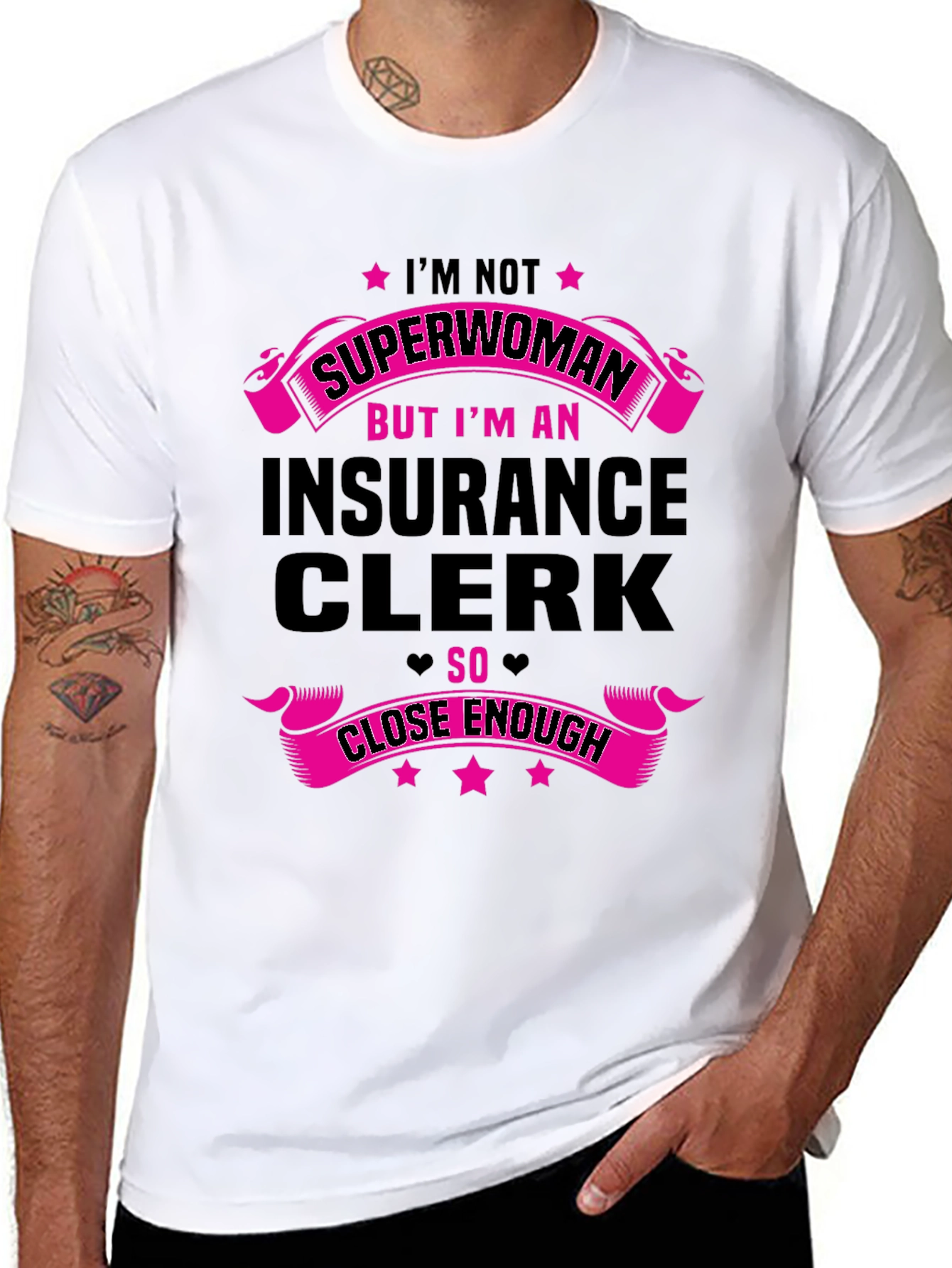 Black Insurance Clerk T-Shirt - Not Superwoman view 8