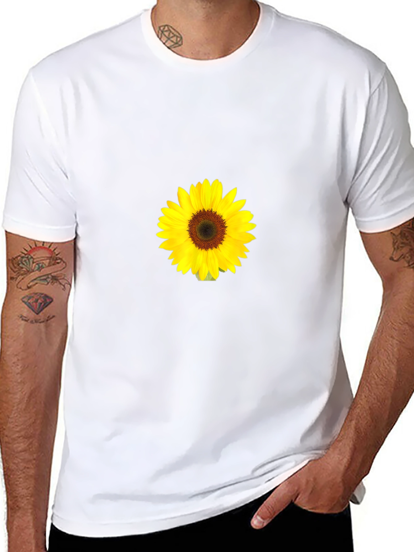 Black Sunflower Graphic Black T-Shirt view 8