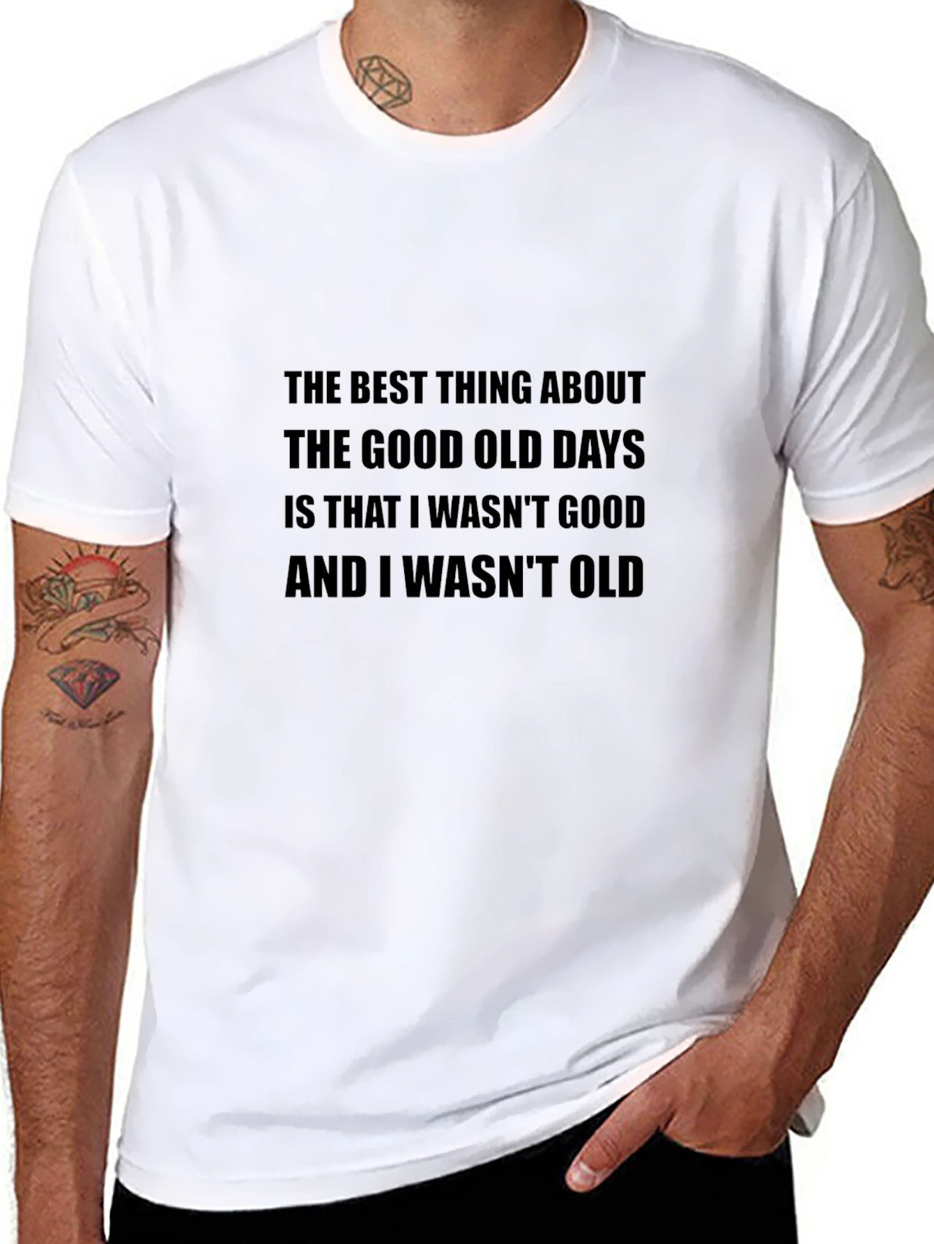 Black Funny "Good Old Days" Graphic T-Shirt view 8