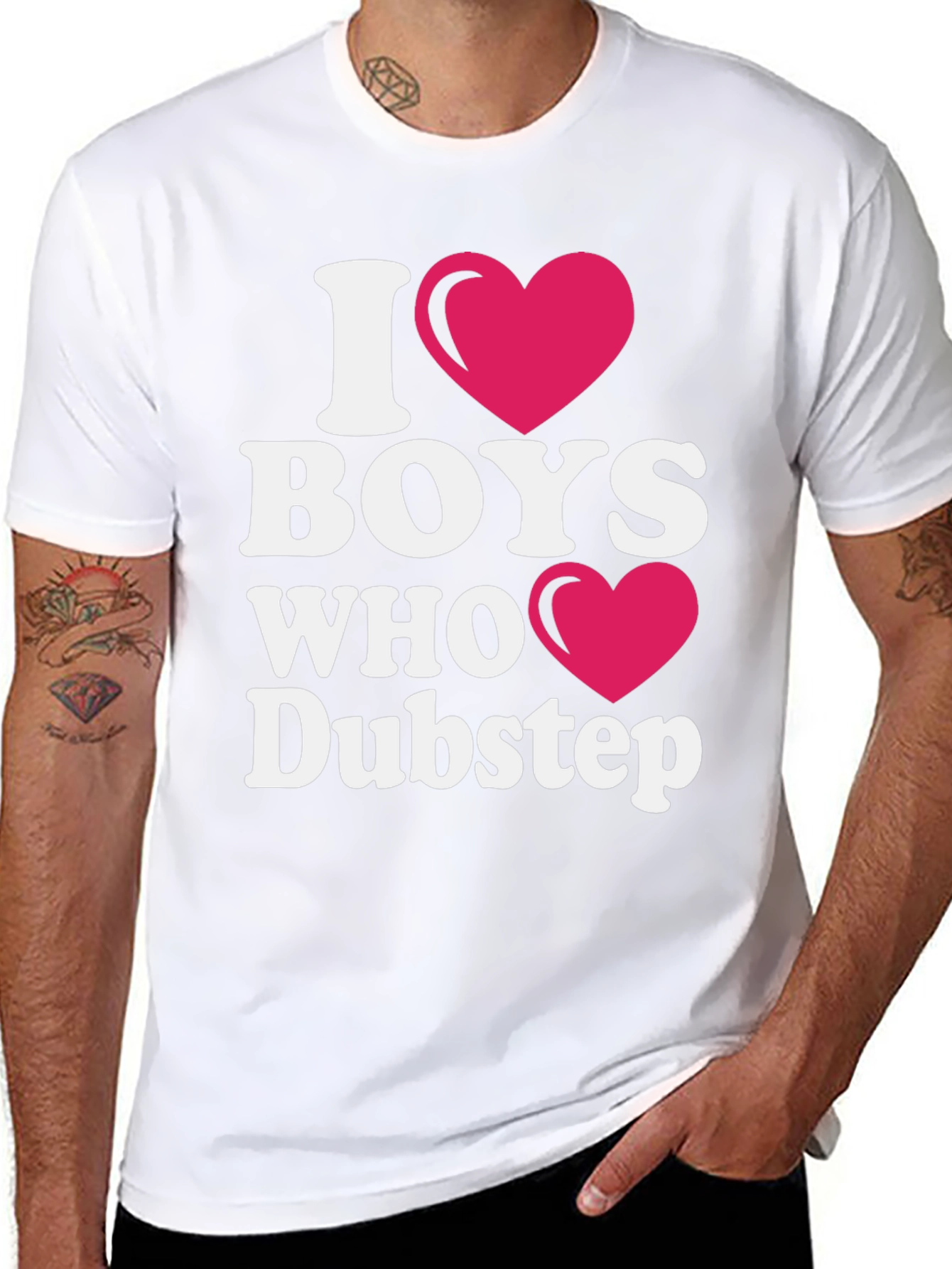 Black I Heart Boys Who Dubstep T-Shirt view 8