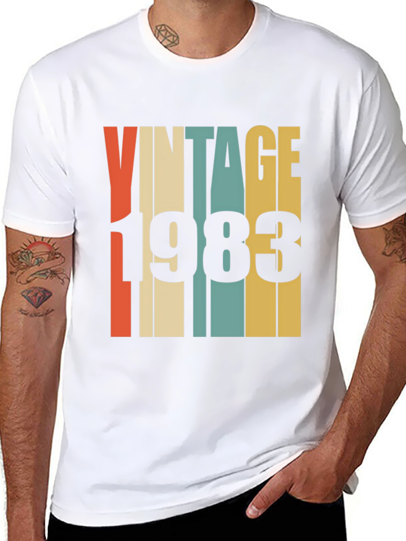 Black Vintage 1983 Retro T-Shirt view 8
