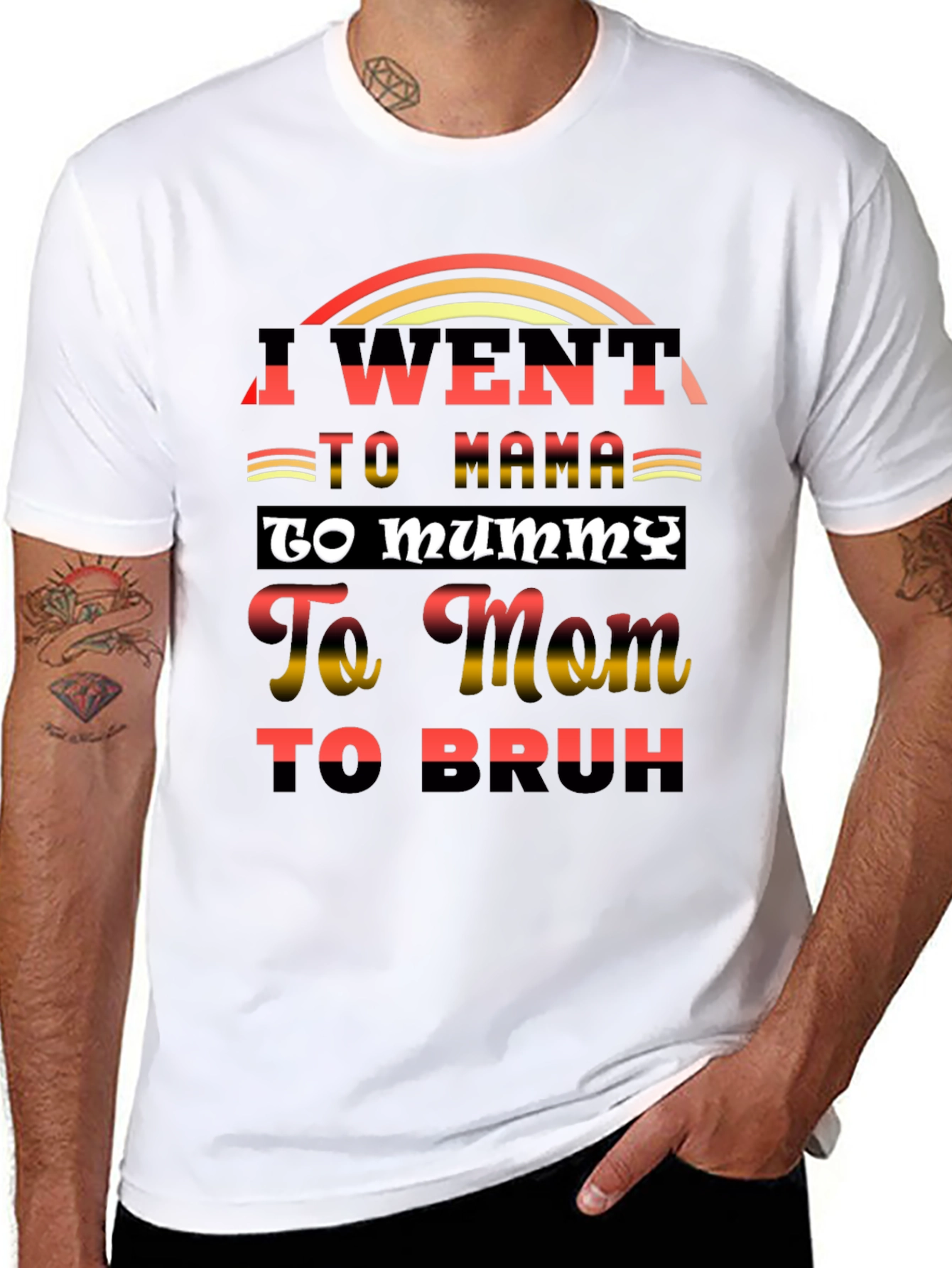 Black I Went to Mama T-Shirt Funny Sarcastic Tee view 8