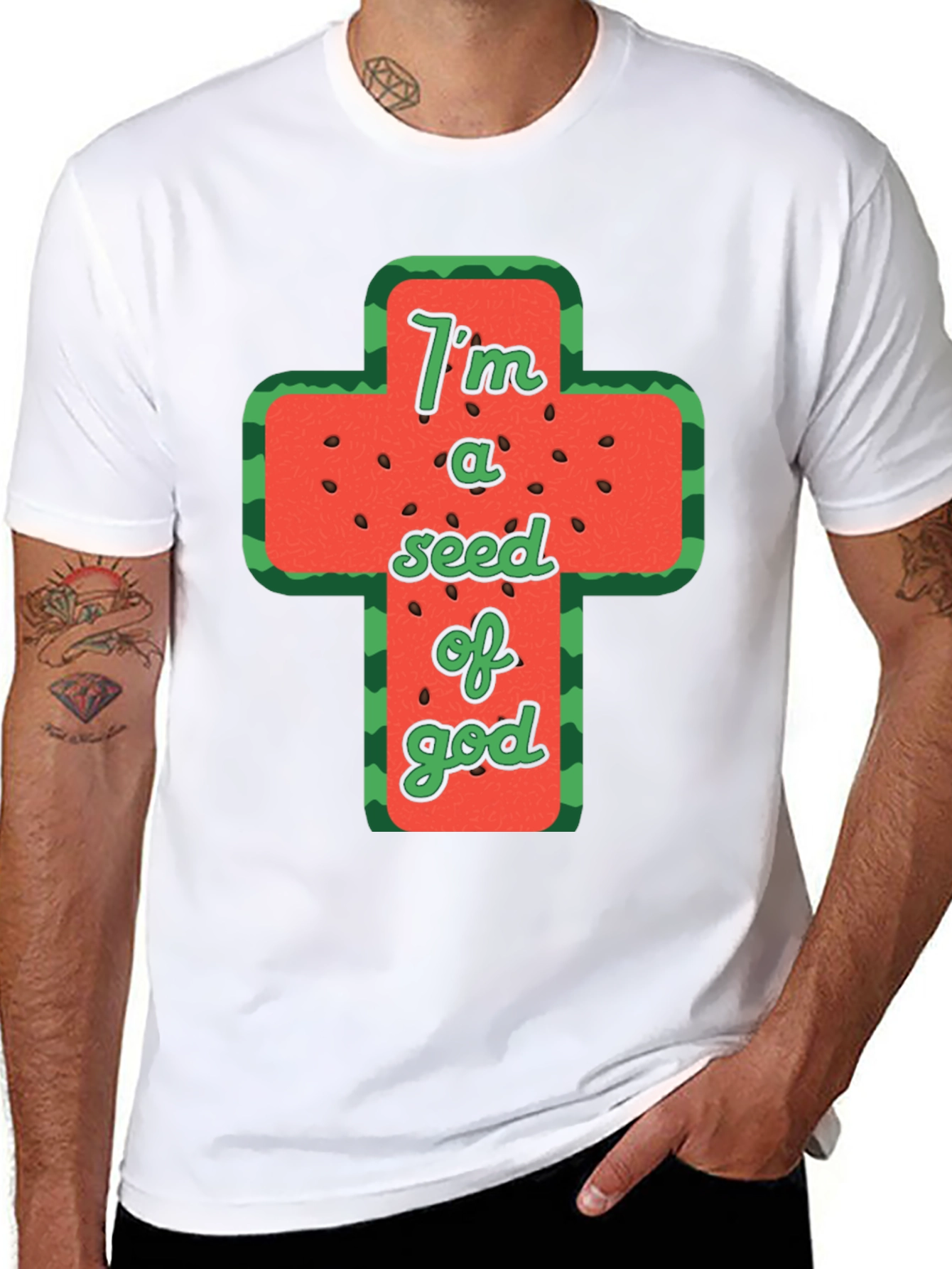 Black I'm a Seed of God Graphic T-Shirt view 8