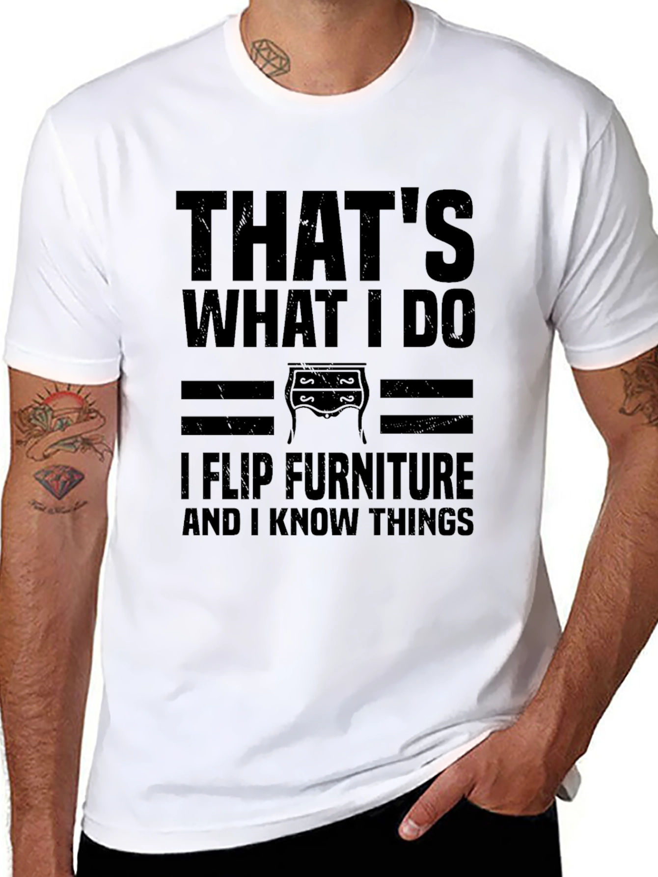 Black I Flip Furniture T-Shirt - Funny Graphic Tee view 8