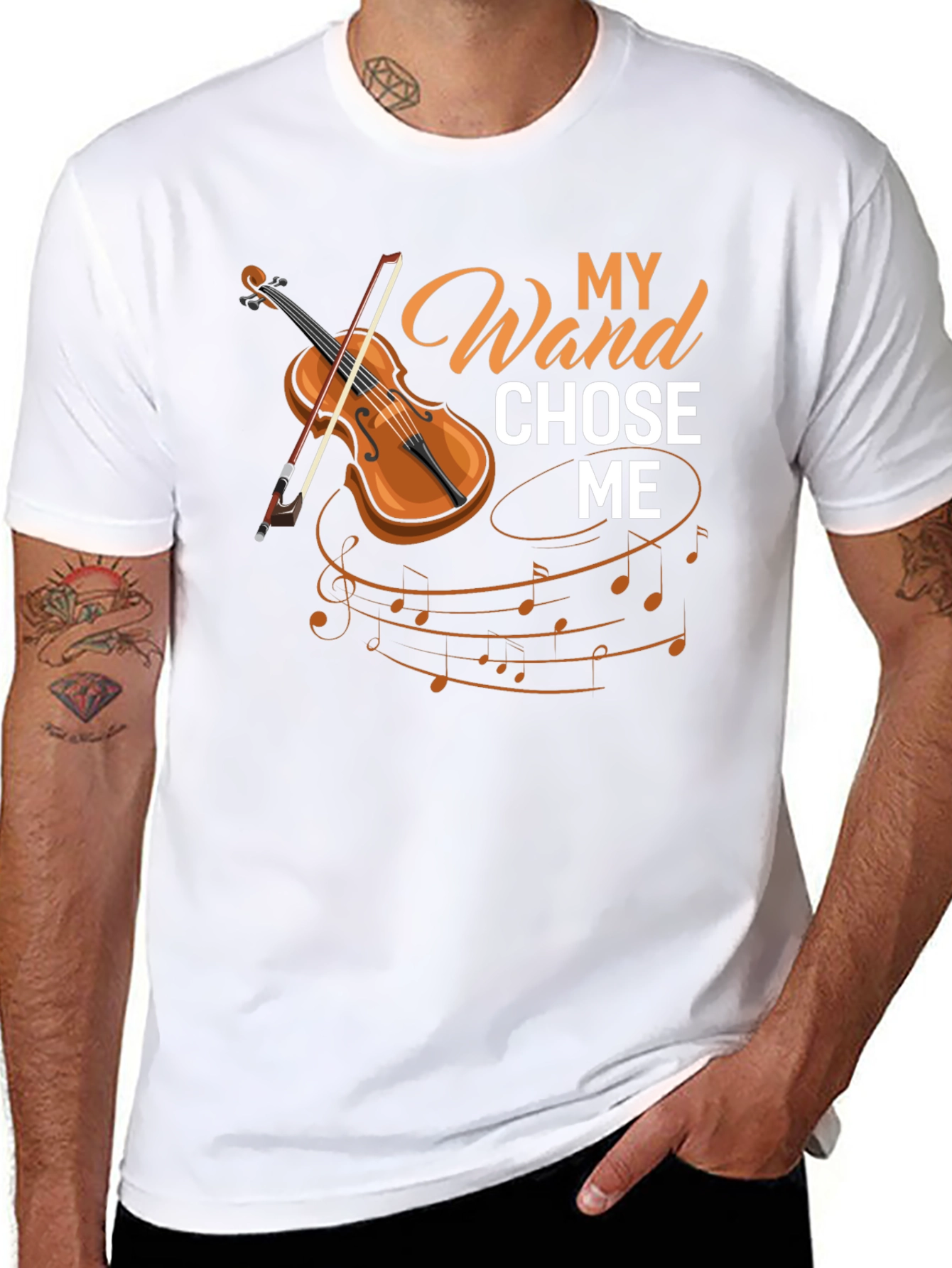 Black My Wand Chose Me Violin T-Shirt view 8