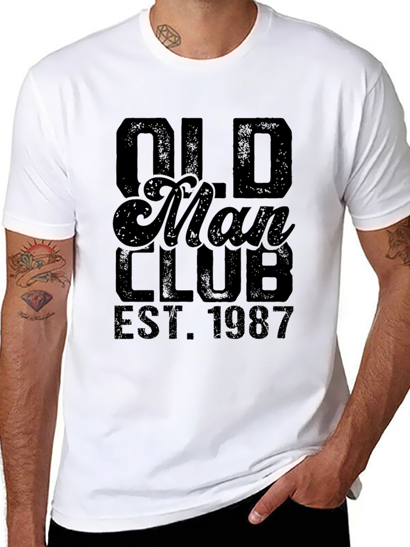 Black Old Man Club EST. 1987 Black T-Shirt view 8
