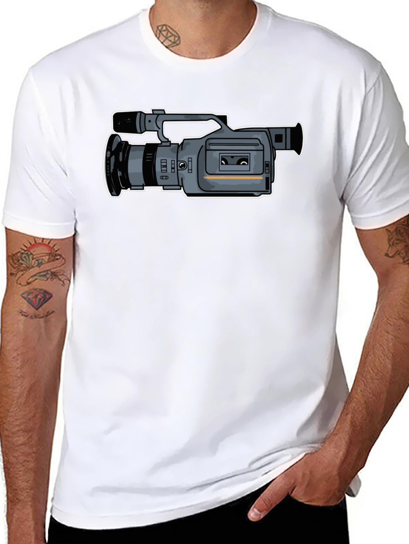 Black Retro Camera Graphic T-Shirt view 8
