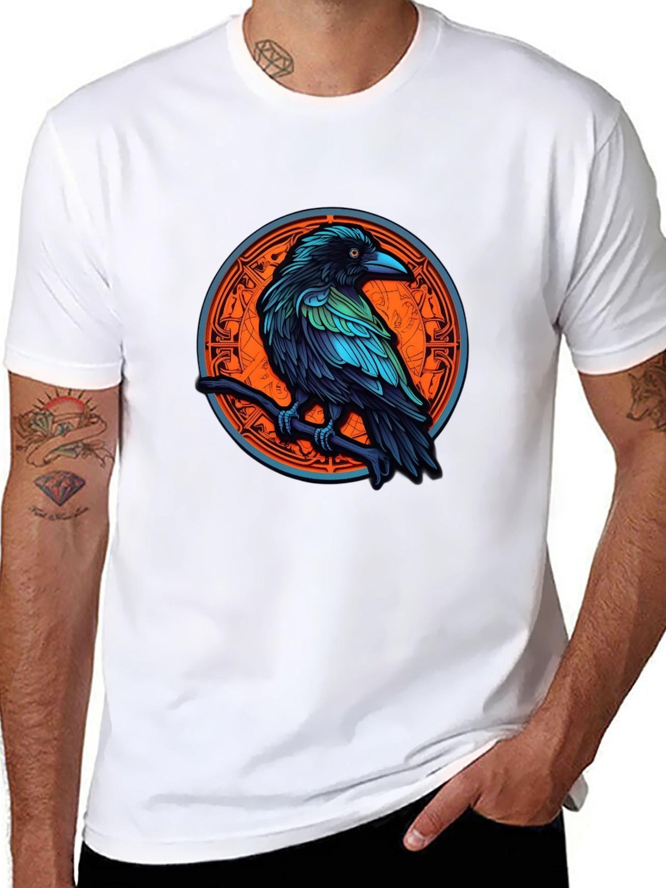Black Raven Graphic Tee - Mystic Bird T-Shirt view 8