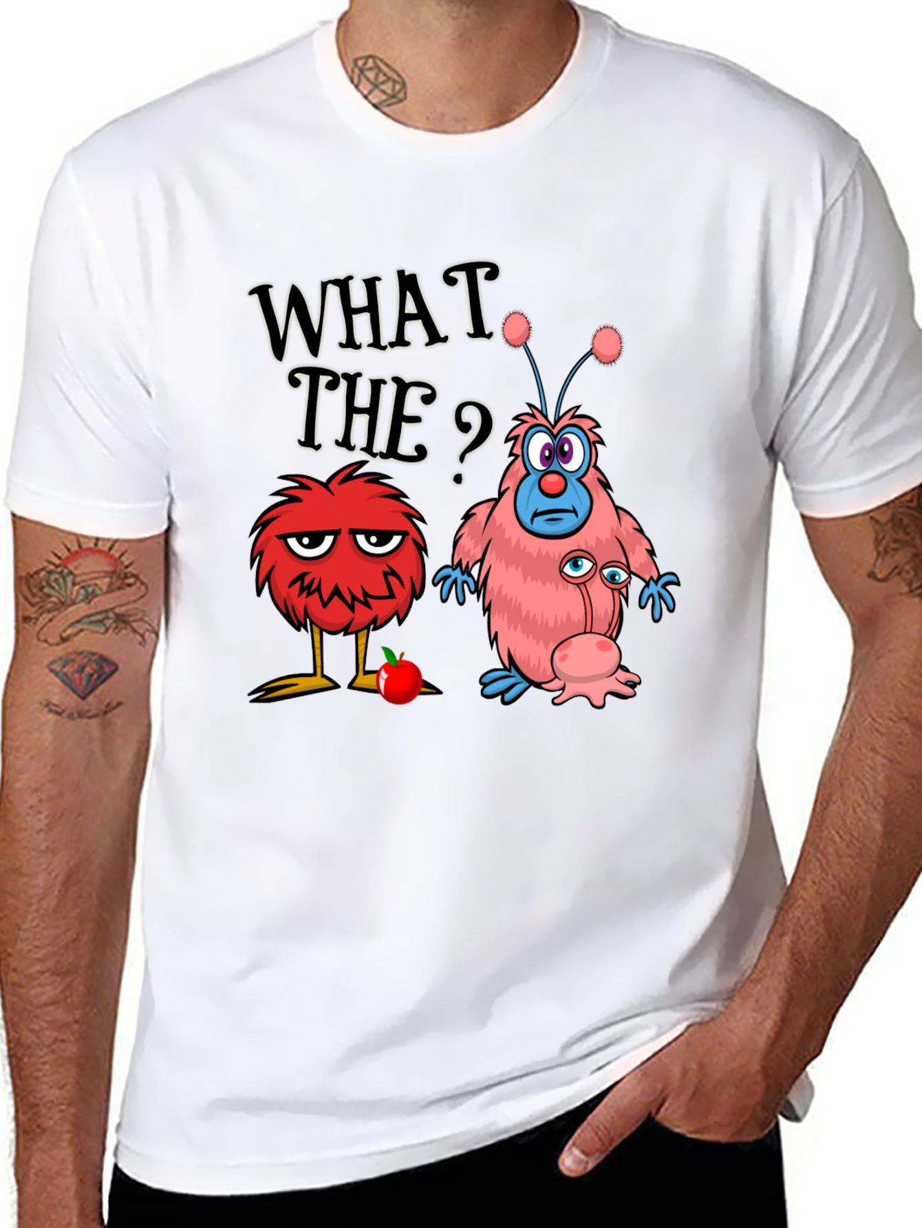 Black Funny What The? Monster Graphic Tee view 8