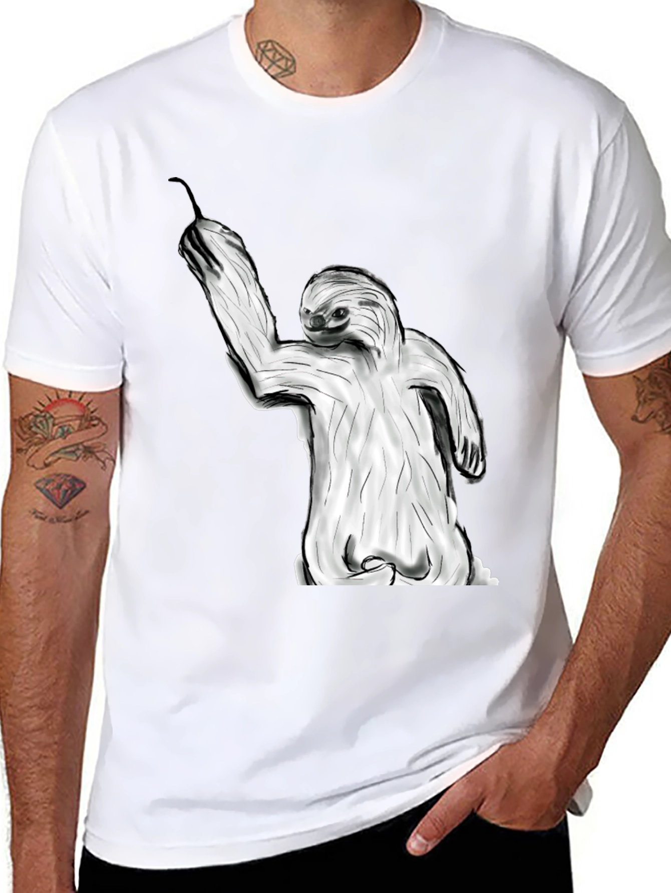 Black Sloth Graphic Tee - Relaxed Style view 8