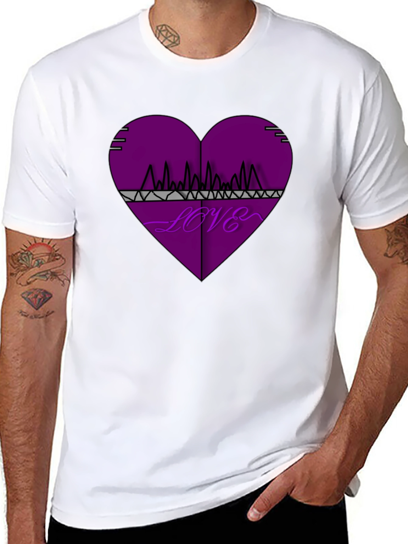 Black Love Frequency Graphic Tee - Black Cotton view 8