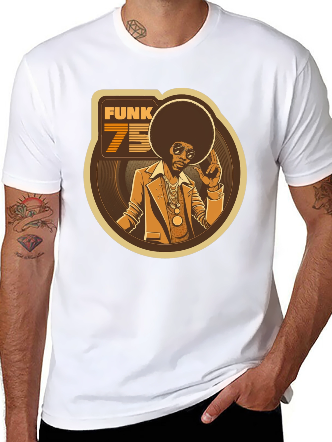 Black Funk 75 Graphic Tee - Retro Style view 8