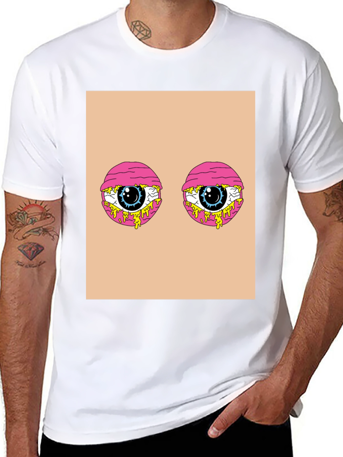 Black Eye See You Graphic Tee - Black Cotton Blend view 8