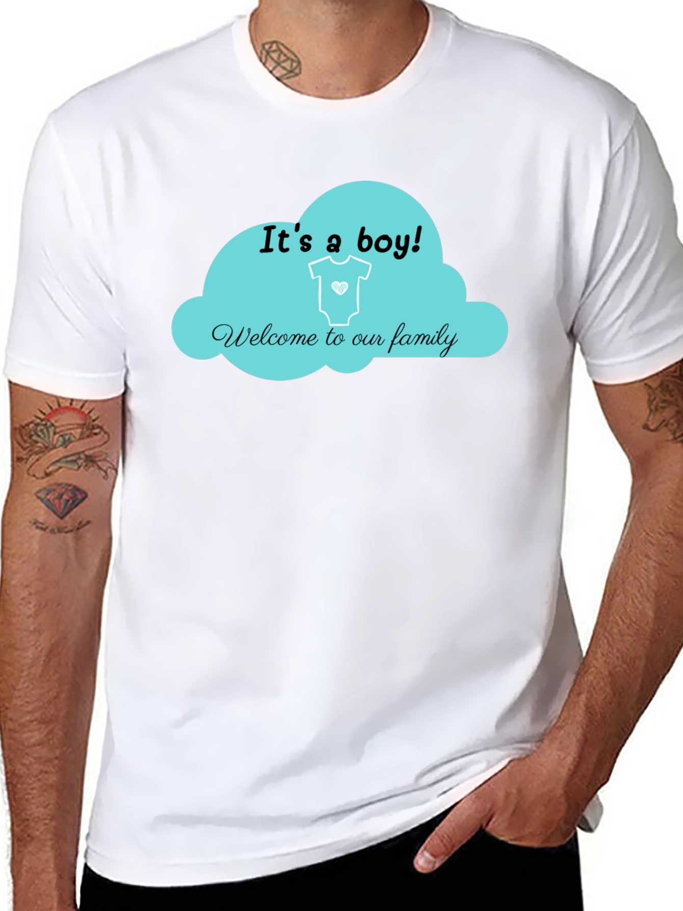 Black It's a Boy! T-Shirt - Baby Shower Gift view 8