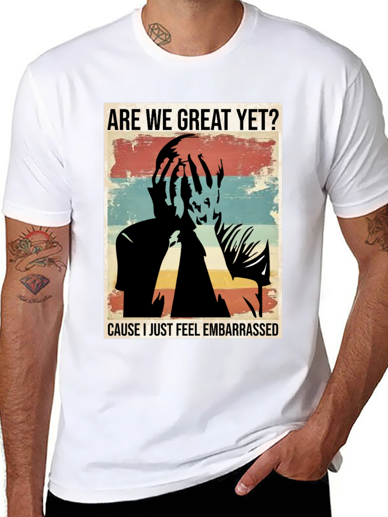 Black Embarrassed T-Shirt - Are We Great Yet? view 8