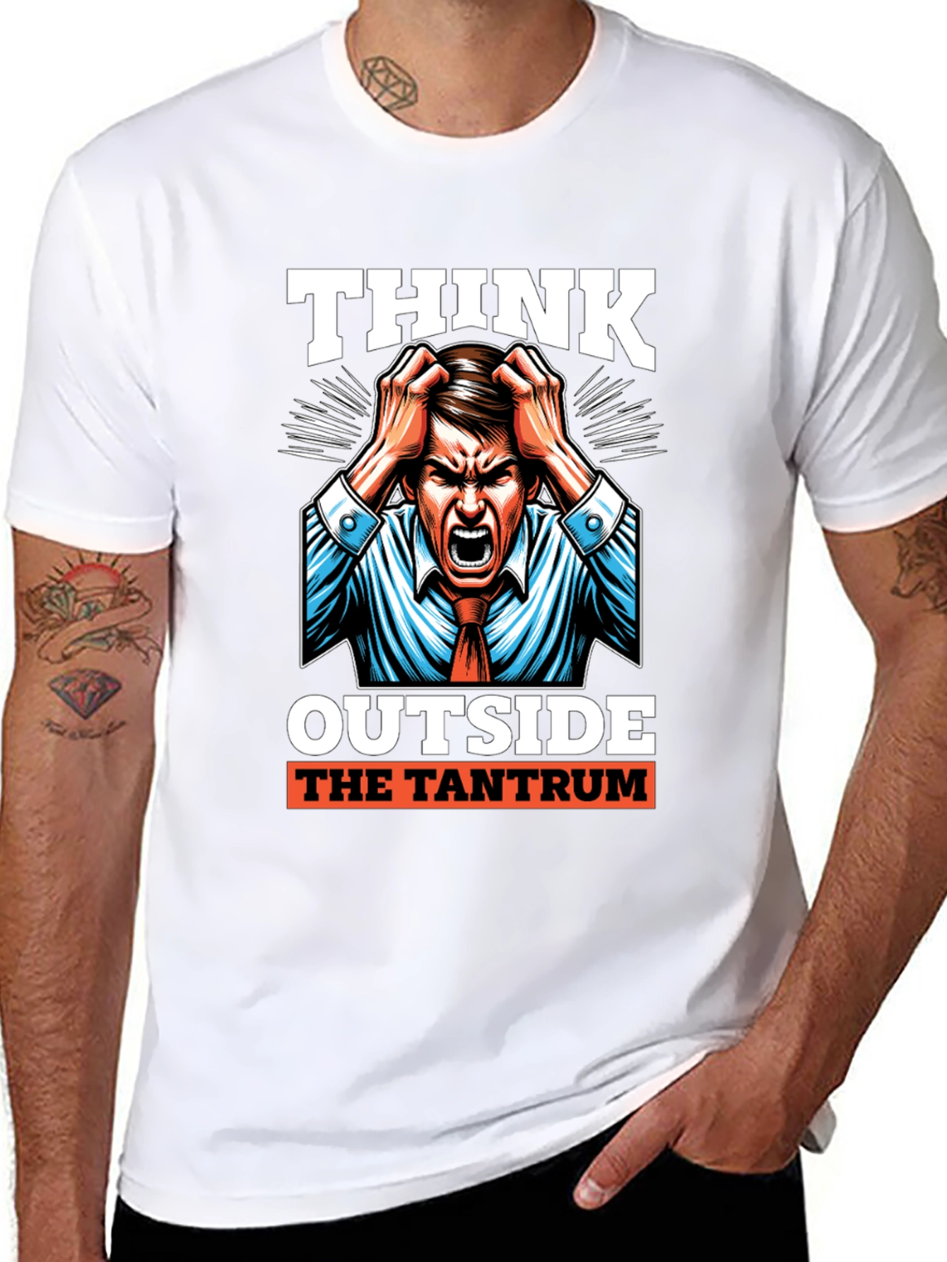 Black Think Outside the Tantrum Graphic Tee view 8