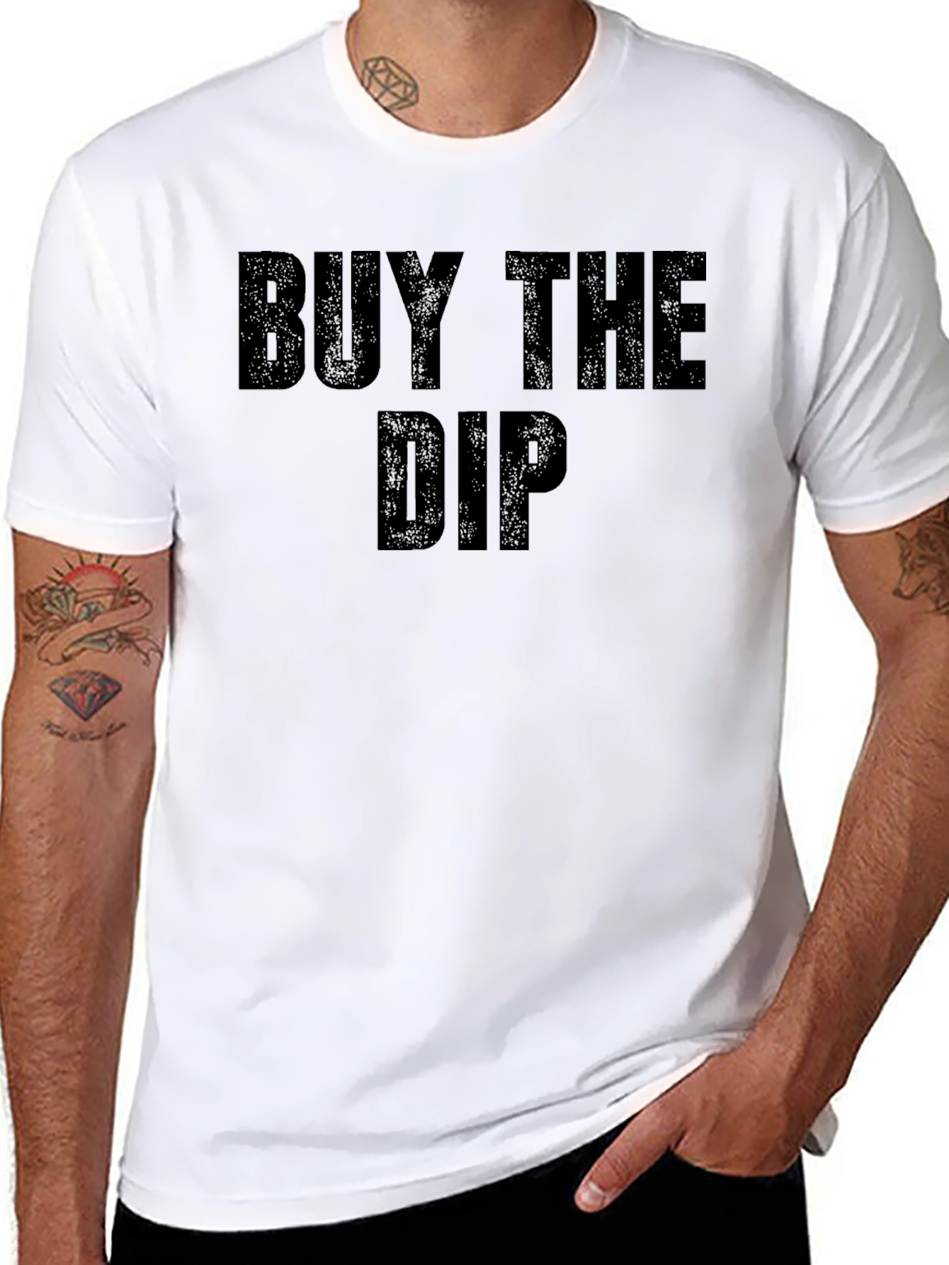 Black Buy The Dip Black T-Shirt - Crypto Stock Market view 8