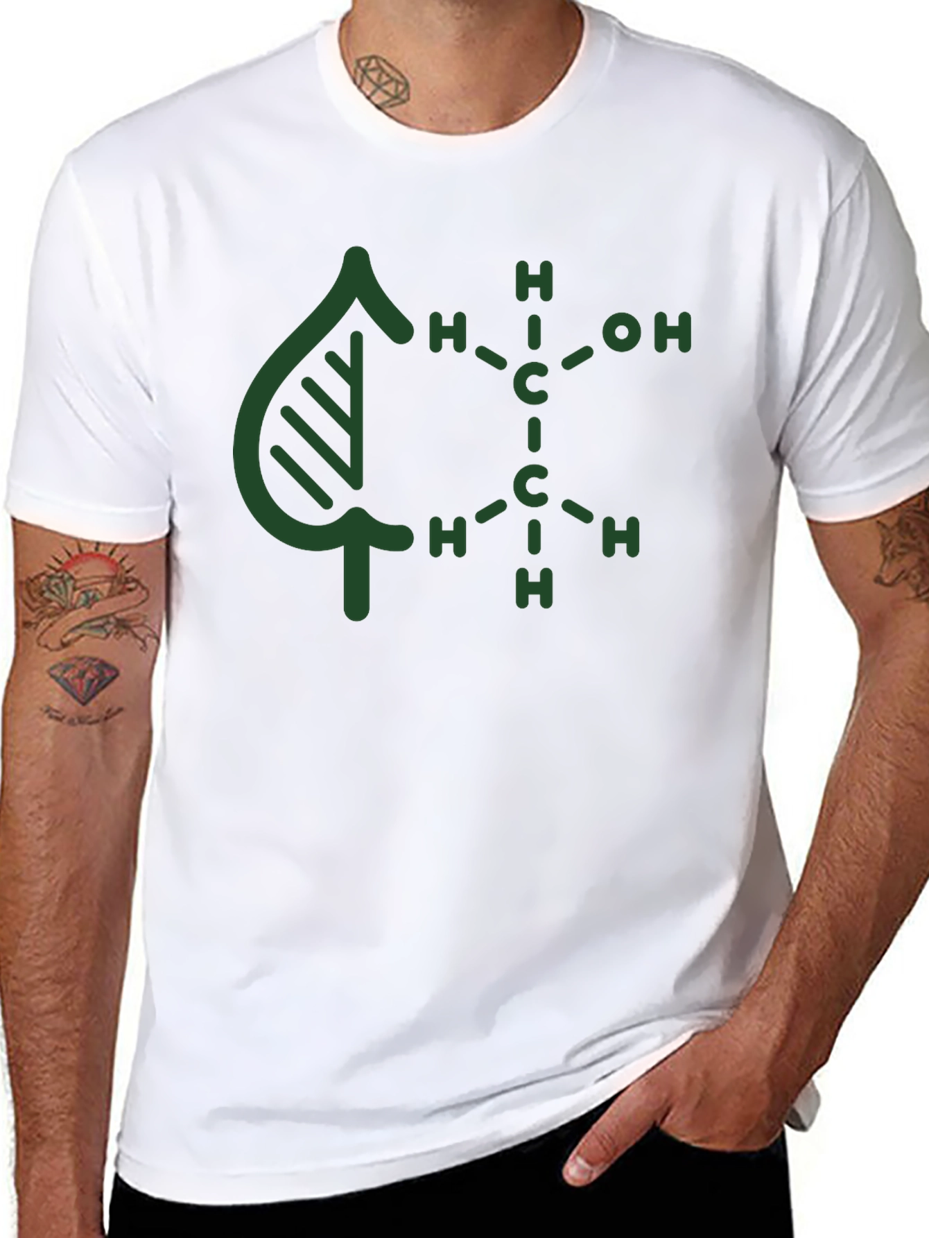 Black Nature Molecule Graphic Tee - Black Cotton Blend view 8