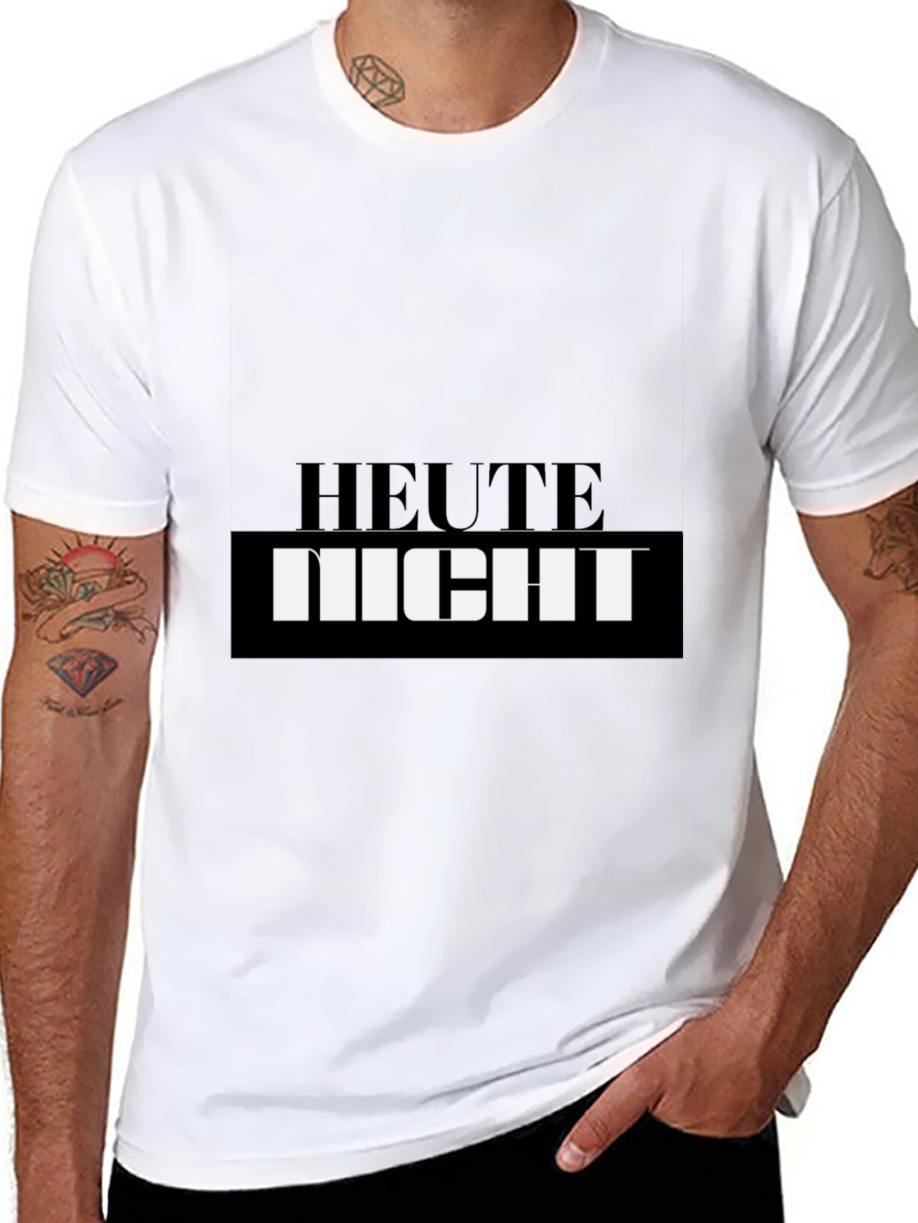 Black Heute Nicht Men's Graphic Tee view 8