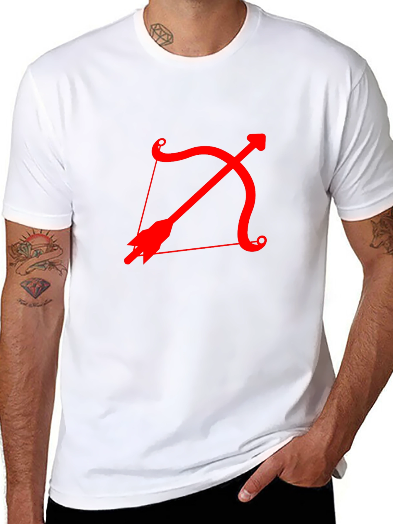 Black Archer Bow Arrow Graphic Tee - Cool Casual Style view 8