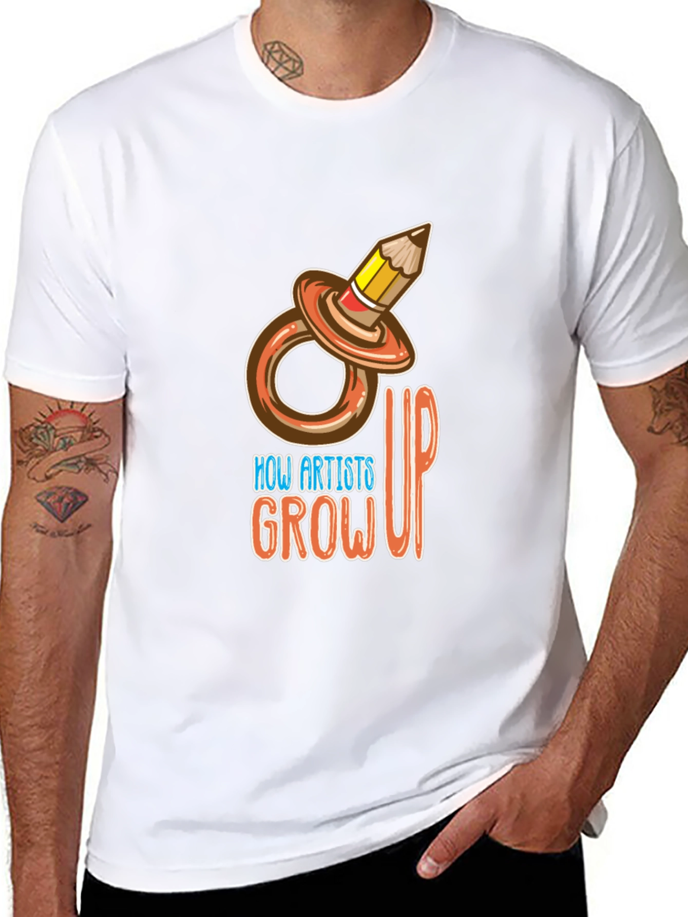 Black How Artists Grow Up T-Shirt view 8