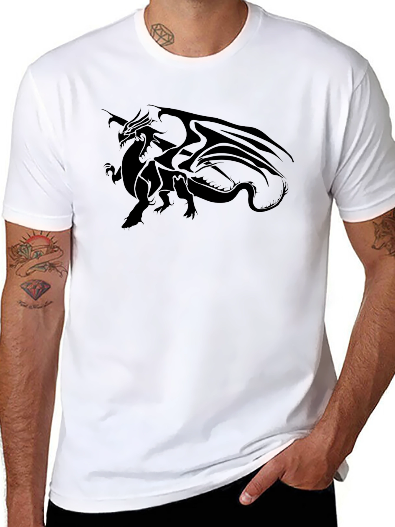 Black Dragon Graphic Black T-Shirt view 8